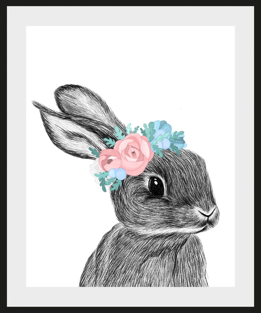 queence Bild »Albert«, Hase-Hasen-Haustiere-Kunst-Ostern-Blumen, (1 St.), H günstig online kaufen