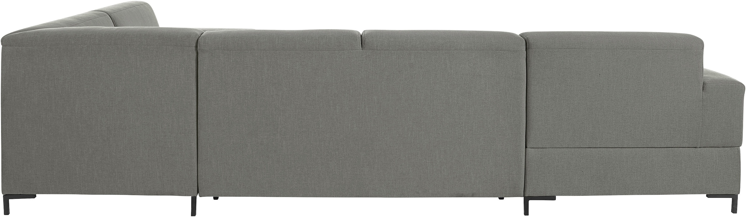 OTTO products Wohnlandschaft »Grazzo, aktuelle Steppung im Sitz, viel Platz, zeitlos, U-Form«, hochwertige Stoffe aus recyceltem Material, Steppung im Sitzbereich