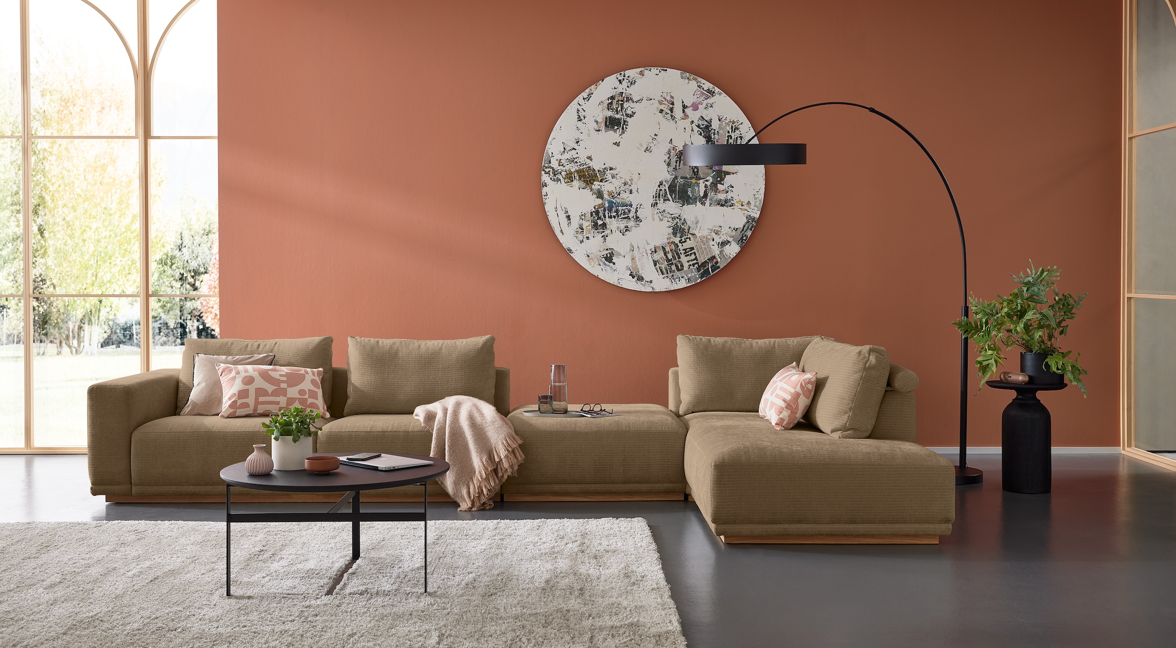 Musterring Wohnlandschaft Anreihsofa mit Armlehne links, Eckteil rechts mit günstig online kaufen