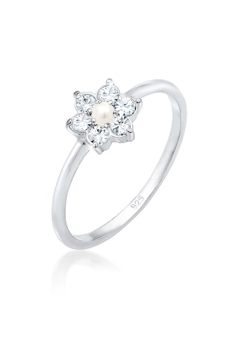 Elli Premium Verlobungsring »Blume Floral Synthetische Perle 925 Silber« kaufen