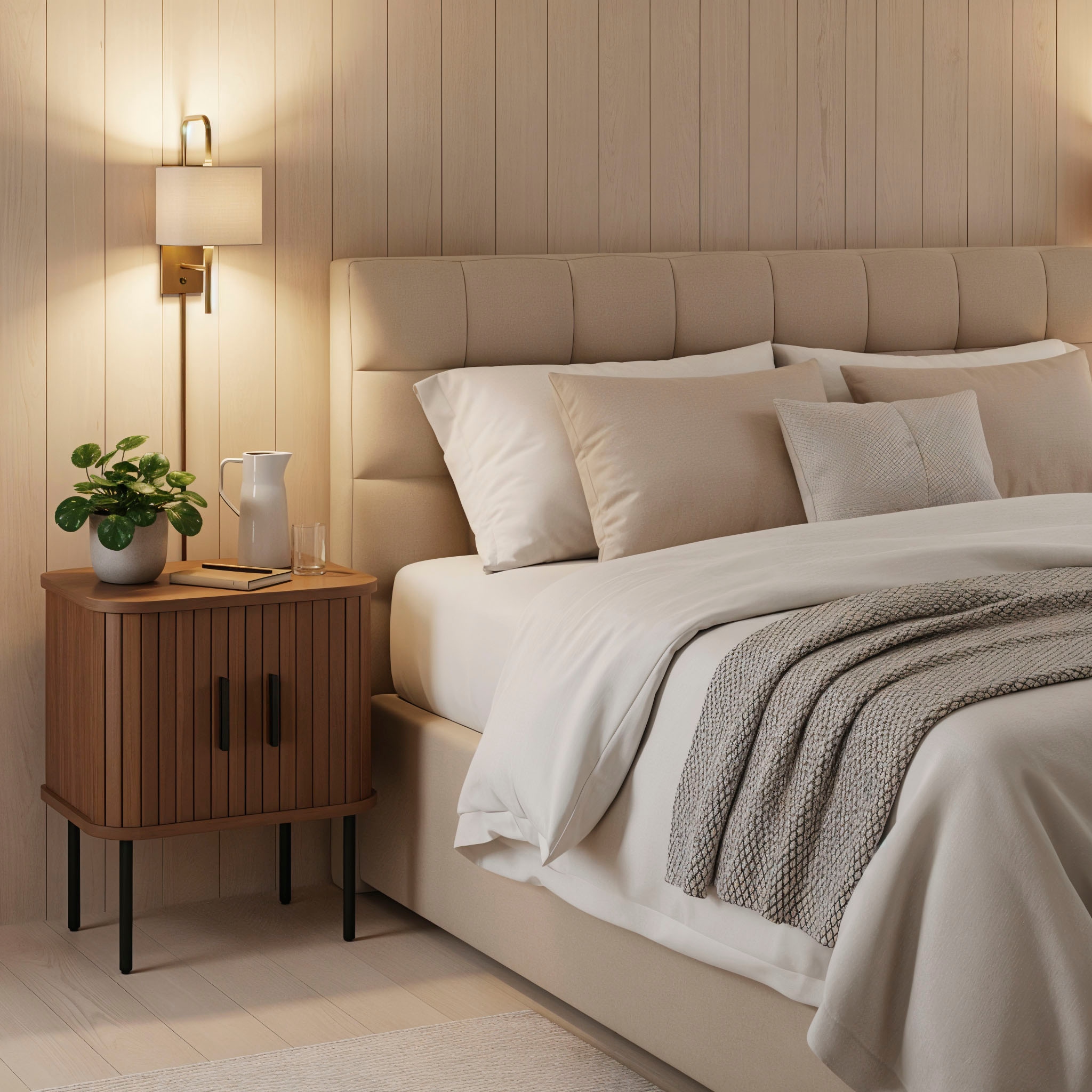 Möbilia Nachtkommode 2 Schiebetüren