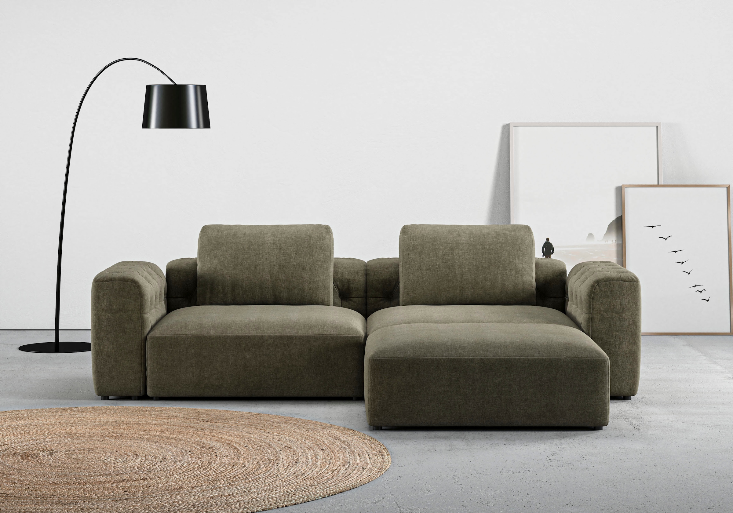 RAUM.ID Ecksofa »Cushid L-Form«, Modulset, bestehend aus 3 Teilen günstig online kaufen