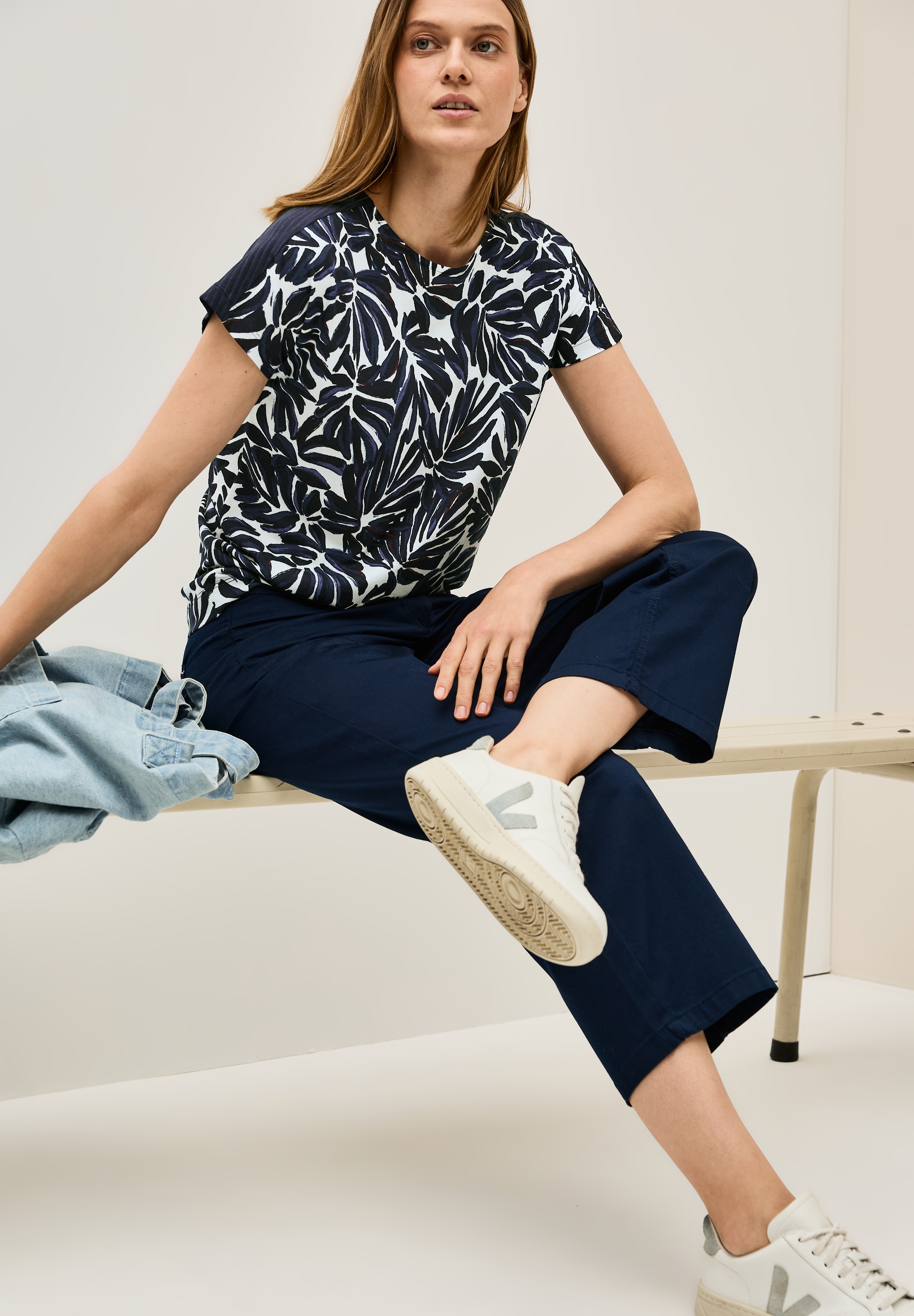 Cecil Print-Shirt, mit Details in Ausbrenner-Optik
