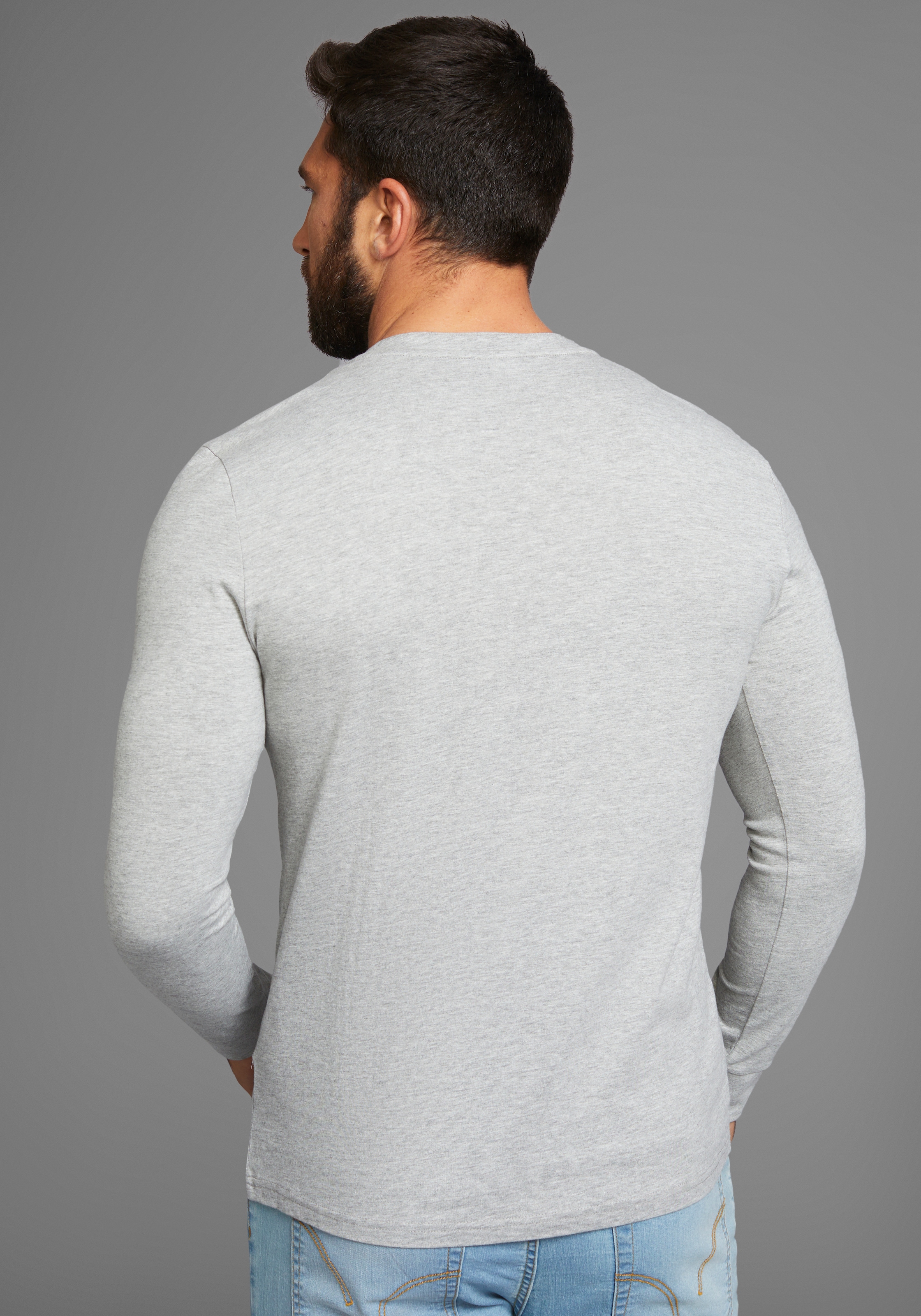 H.I.S Henleyshirt, (2-er Pack), mit Knopfleiste