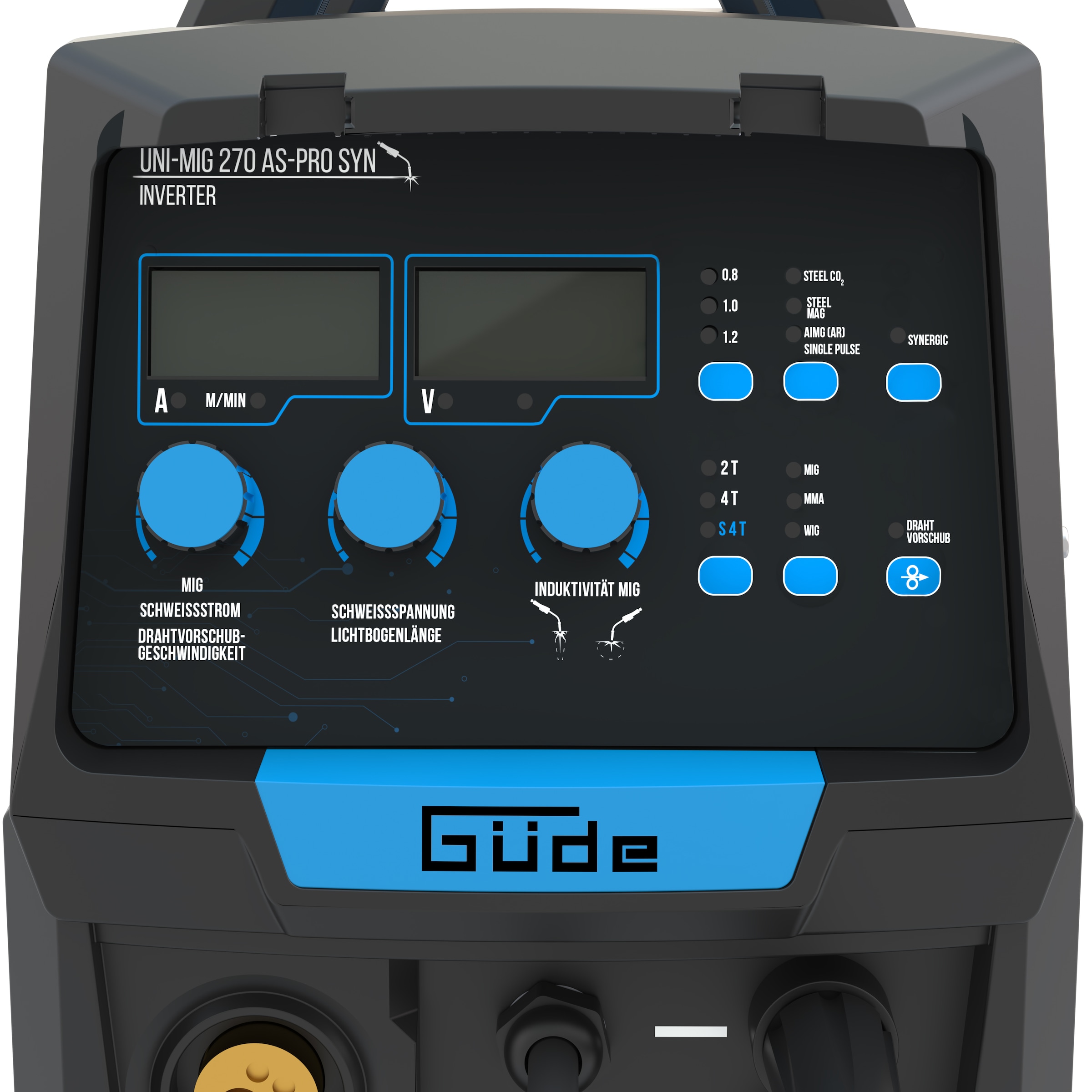 Güde Inverterschweißgerät »Universalschweissgerät »Uni-Mig 270 AS-Pro SYN«« pulverbeschichtetem Stahlblech