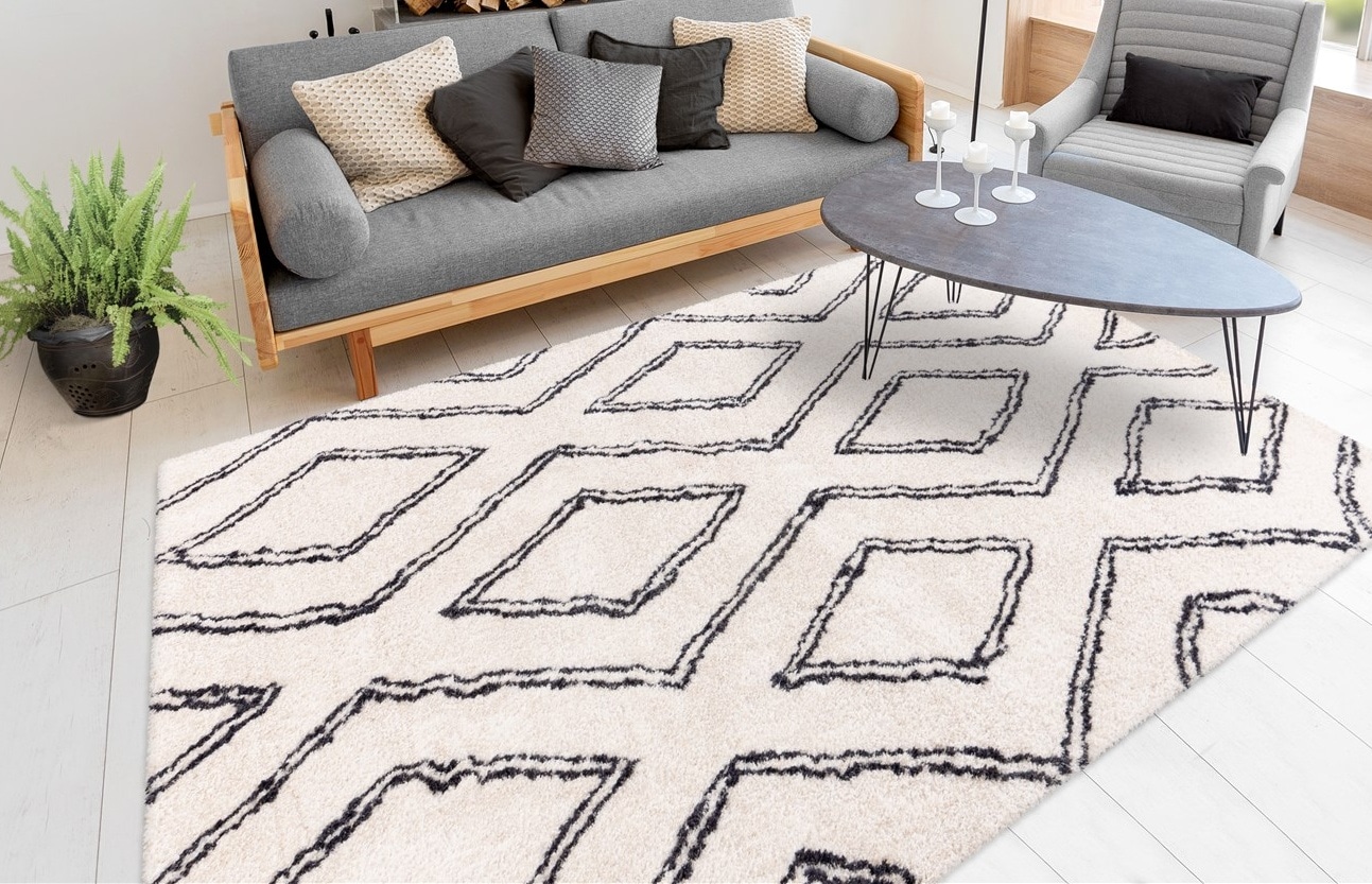 my home Hochflor-Teppich »Jeana«, rechteckig, 27 mm Höhe, retro, Wohnzimmer günstig online kaufen