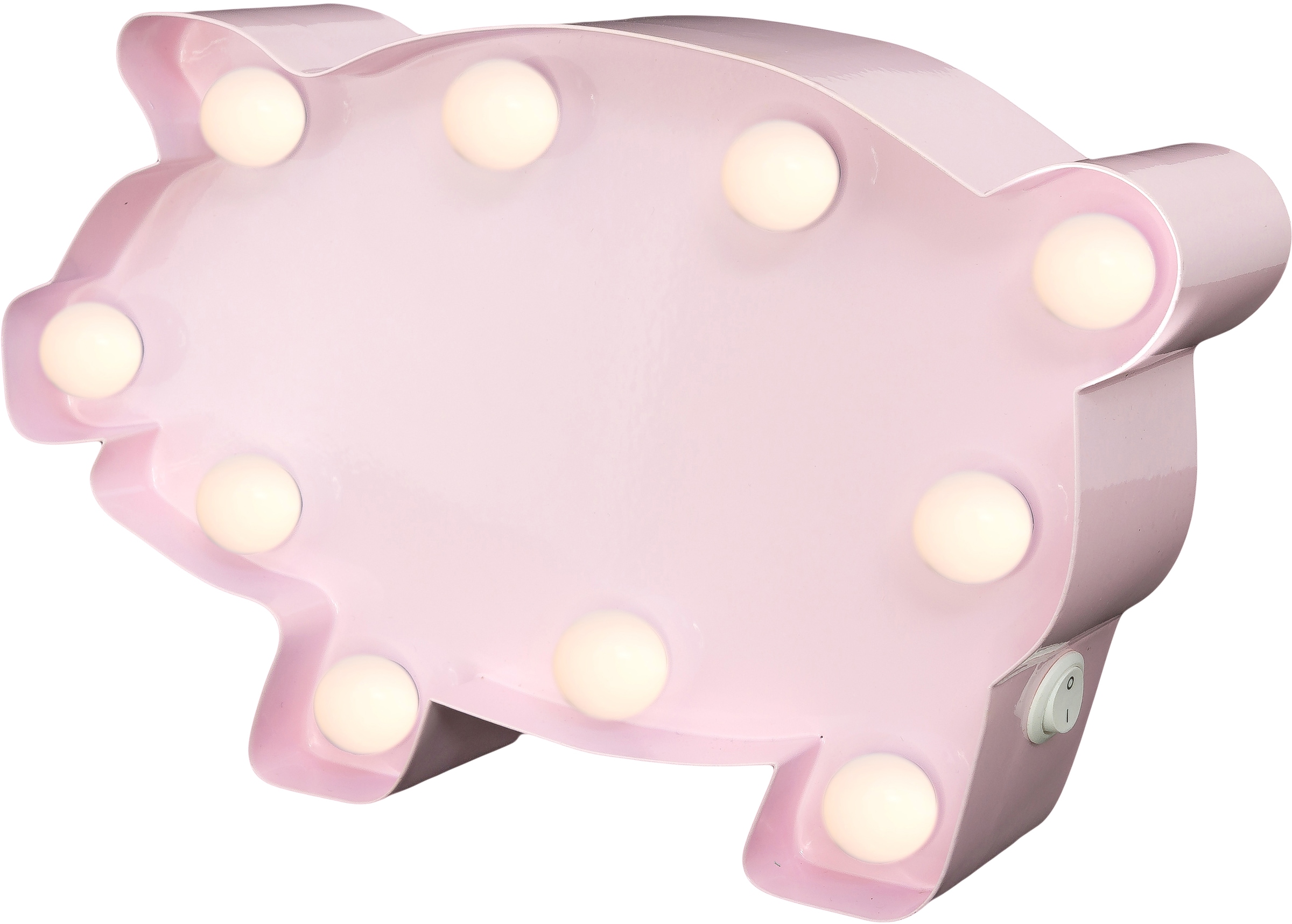 MARQUEE LIGHTS LED Dekolicht »Pig«, 10 flammig, Leuchtmittel LED-Modul | LED fest integriert, Wandlampe, Tischlampe Schwein, Tier mit 10 Leuchtmittel - 23x14 cm