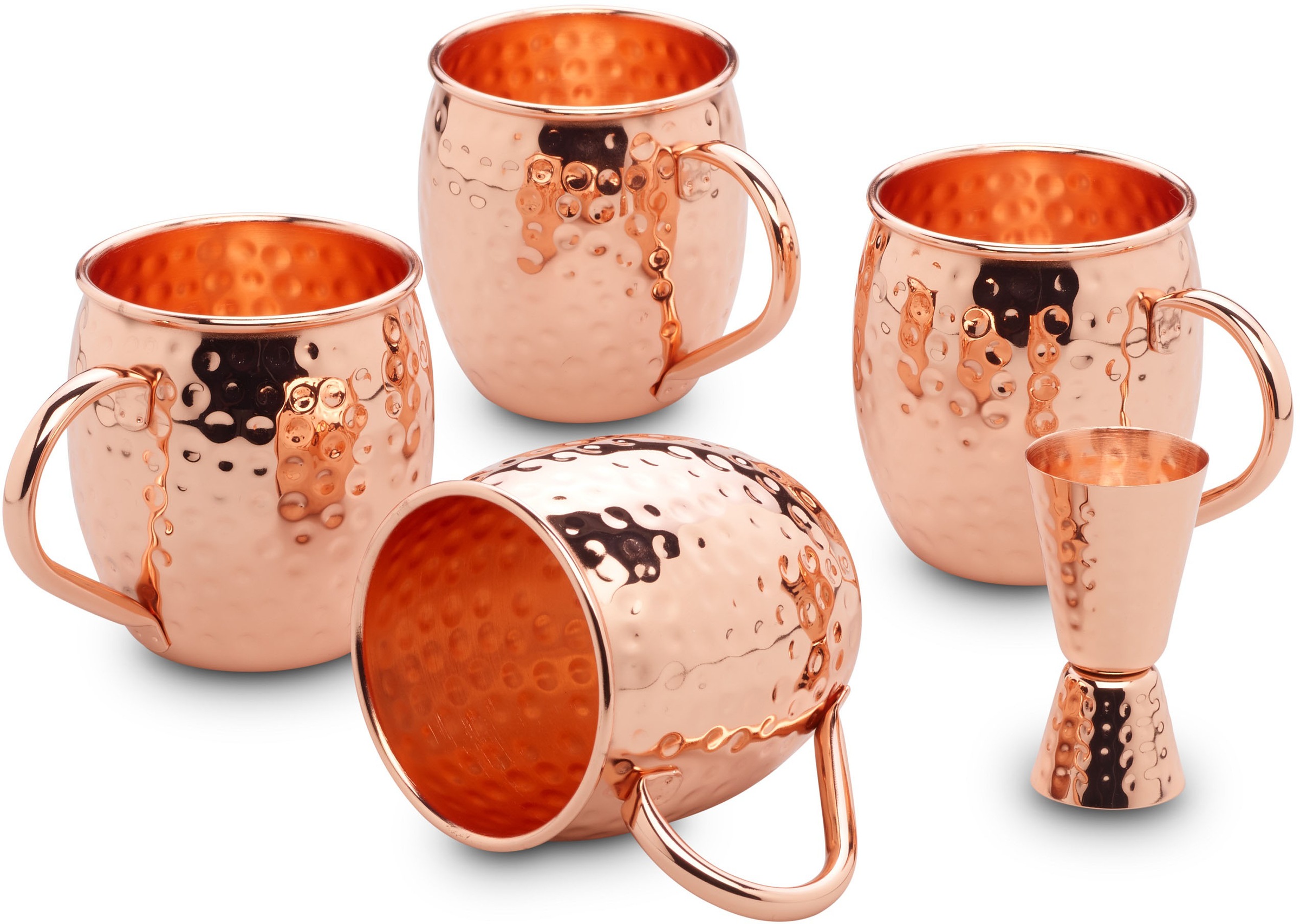 ECHTWERK Becher, (Set, 5 tlg.), Kupferbecher Set, Außenfläche Hammerschlag, günstig online kaufen