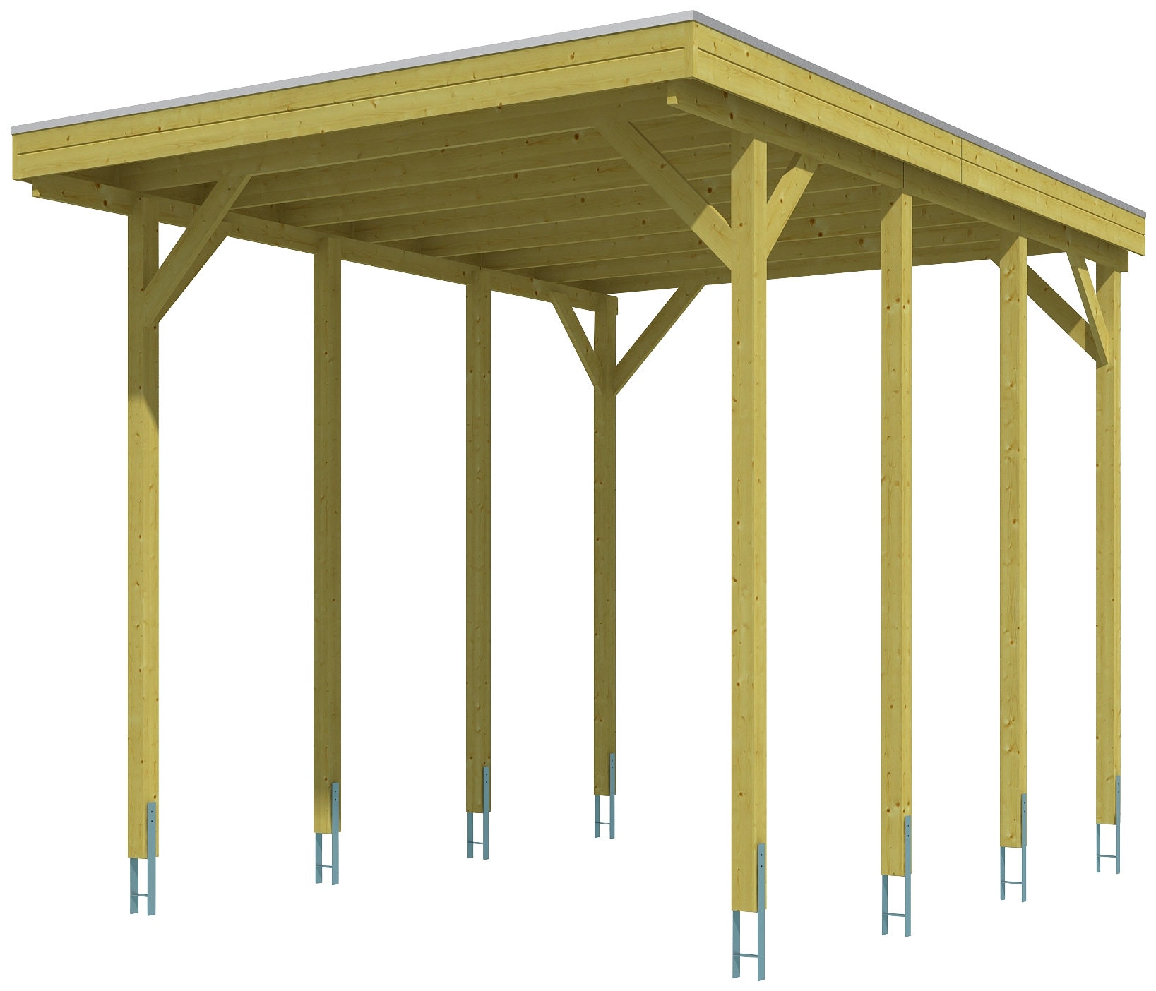 Skanholz Einzelcarport »Friesland«, Holz, 355 cm, grün, für Caravan