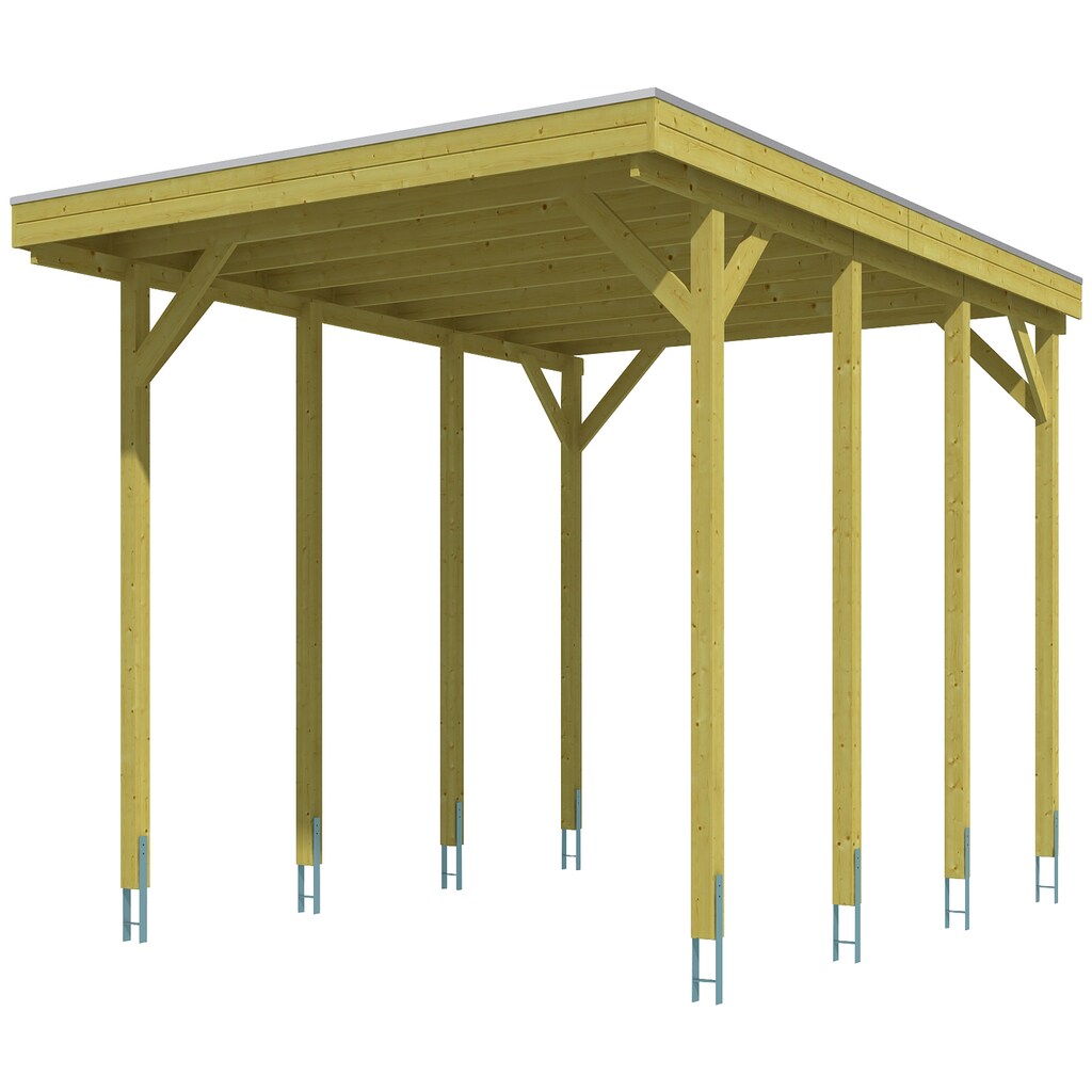 Skanholz Einzelcarport »Friesland«, Holz, 355 cm, grün