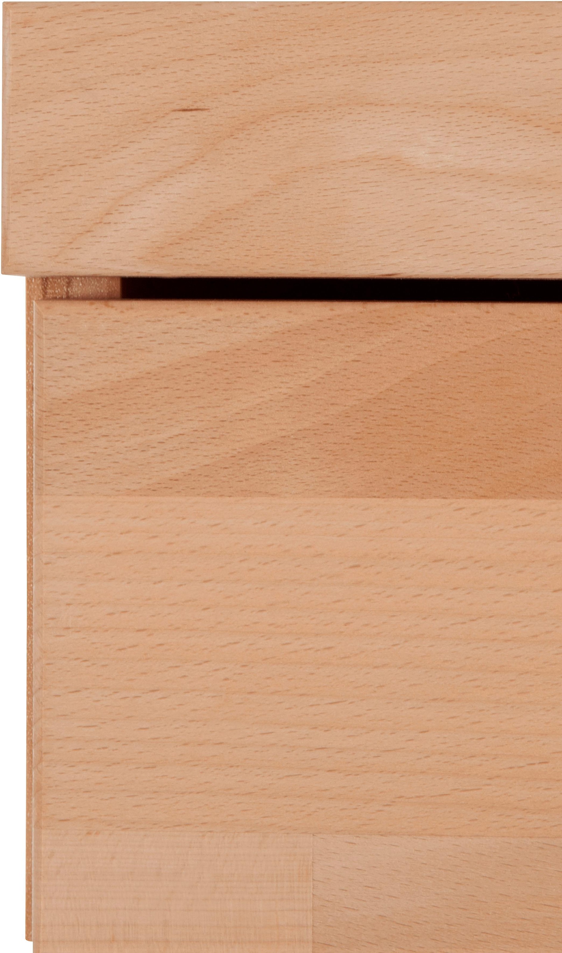Home affaire Highboard »Ribe,120cm breit,112cm hoch, Fronten Massivholz,12 Fächer«, Holz massiv, Holzwerkstoff, Metall Griffe,2Türen mit Glaseinsatz