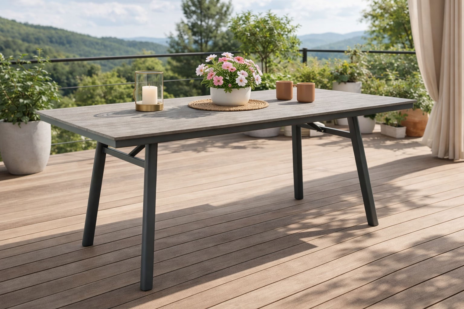 Destiny Garten-Essgruppe »TORNO SAN MARINO« Set, 5 tlg. Essgruppe 4 Se + Tisch 180x90 cm RE, anth.