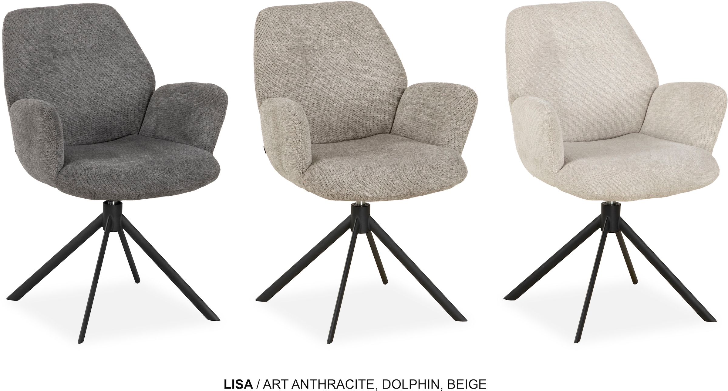 OMG Design Esszimmerstuhl »Lisa« (Set) 2 Stk. Stoff Drehstuhl mit auto-retu günstig online kaufen
