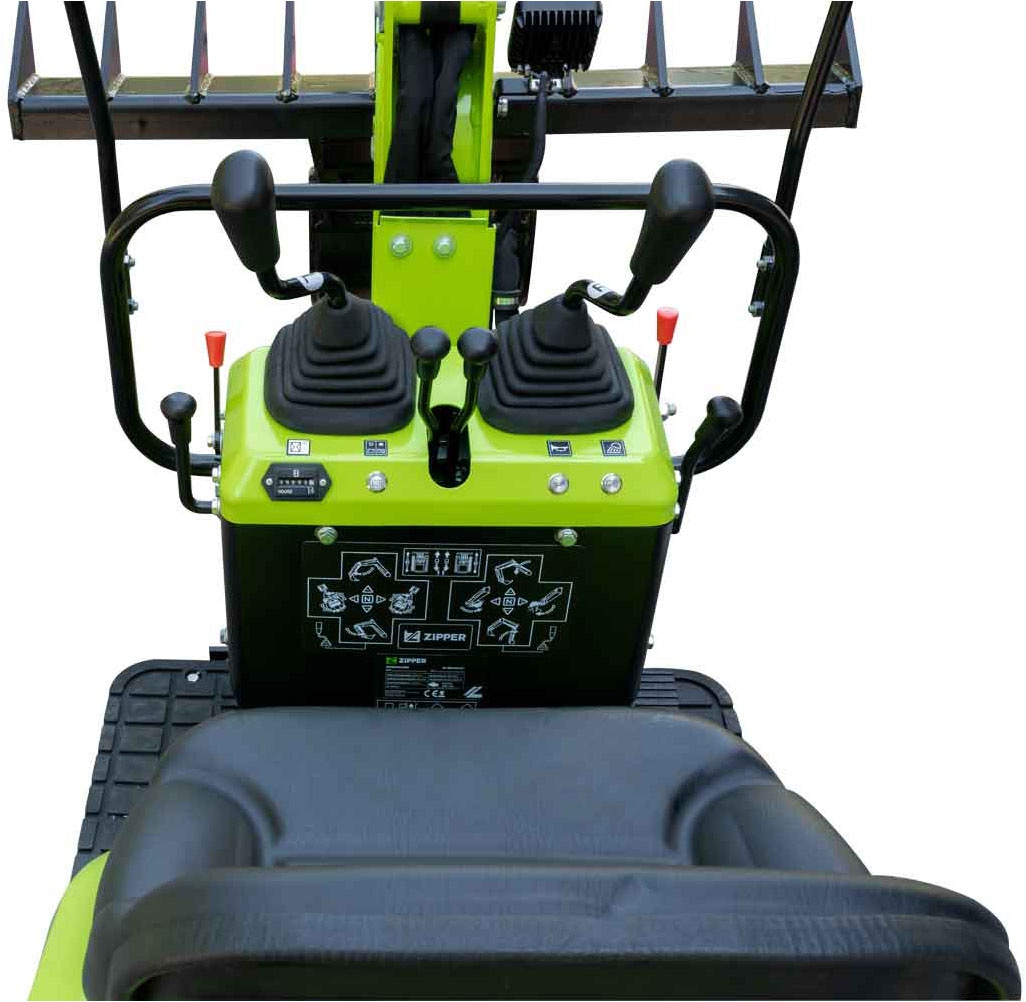 ZIPPER Minibagger Set,  6,3 kW Benzinmotor mit Elektrostarter