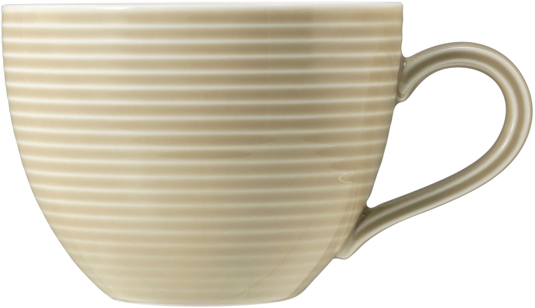 Seltmann Weiden Kaffeeservice »Geschirr-Set, Service Beat«, (Set, 18 tlg.), Teller, Tassen, Untertassen, Rillendekor, 18 Teile, für 6 Personen