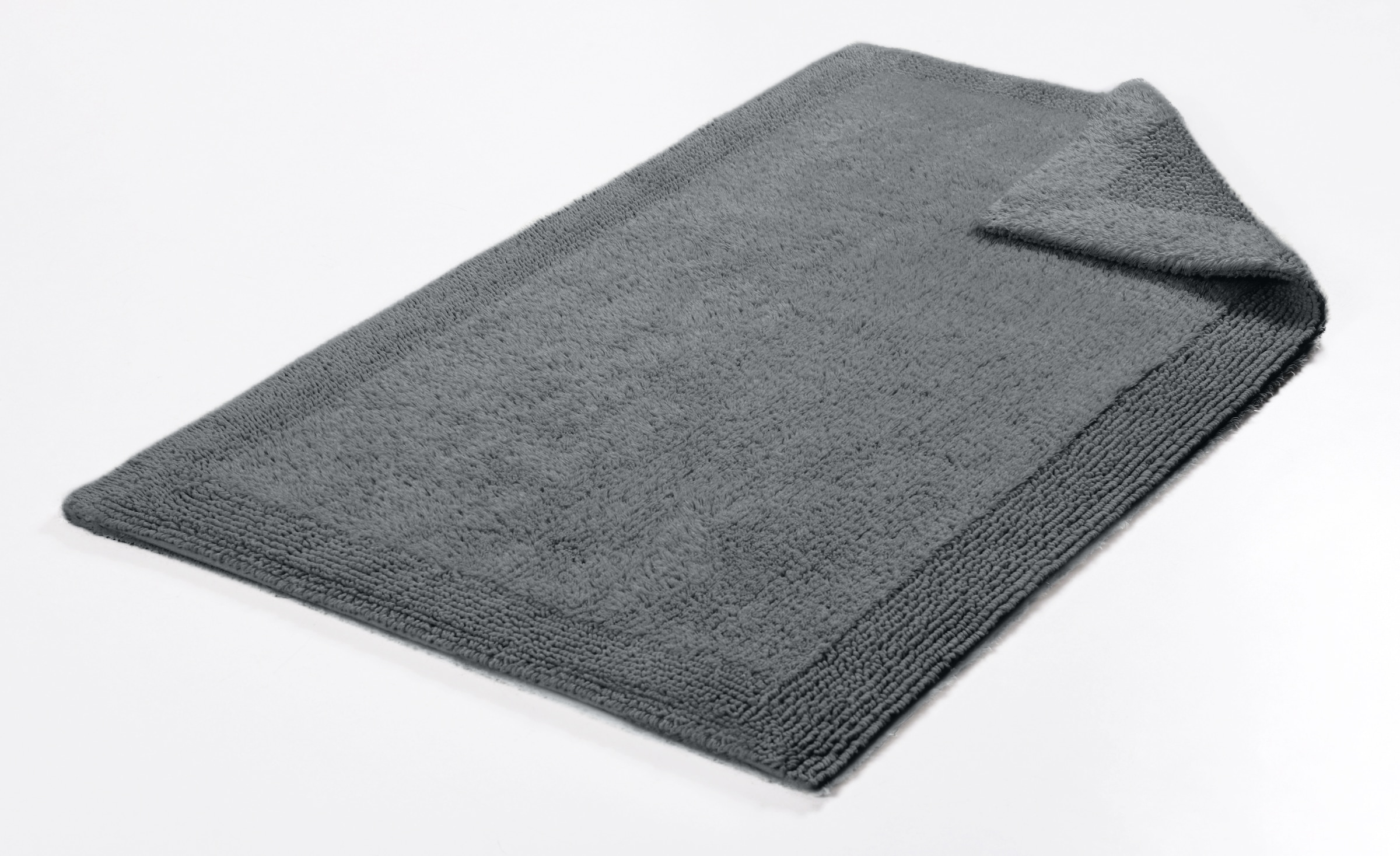 my home Badematte »Kapra, Badvorleger, Badezimmer Teppich«, beidseitig nutzbar-fußbodenheizungsgeeignet-strapazierfähig, mit Bordüre, Badteppich, Badematte, Baumwolle
