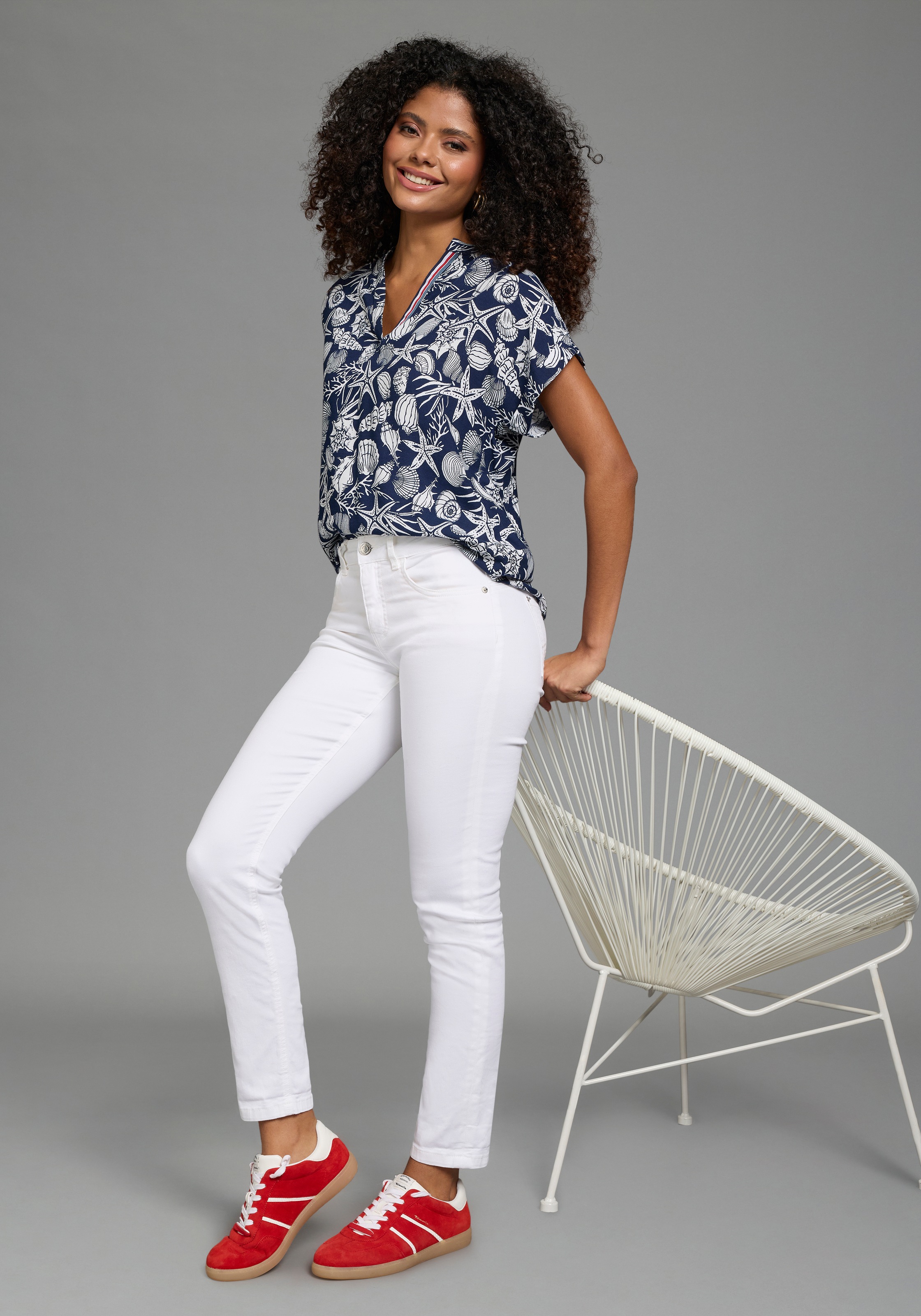 Laura Scott Druckbluse Packung, 2er-Pack,  bedruckte Bluse, aus Viskose, feminin im Stil