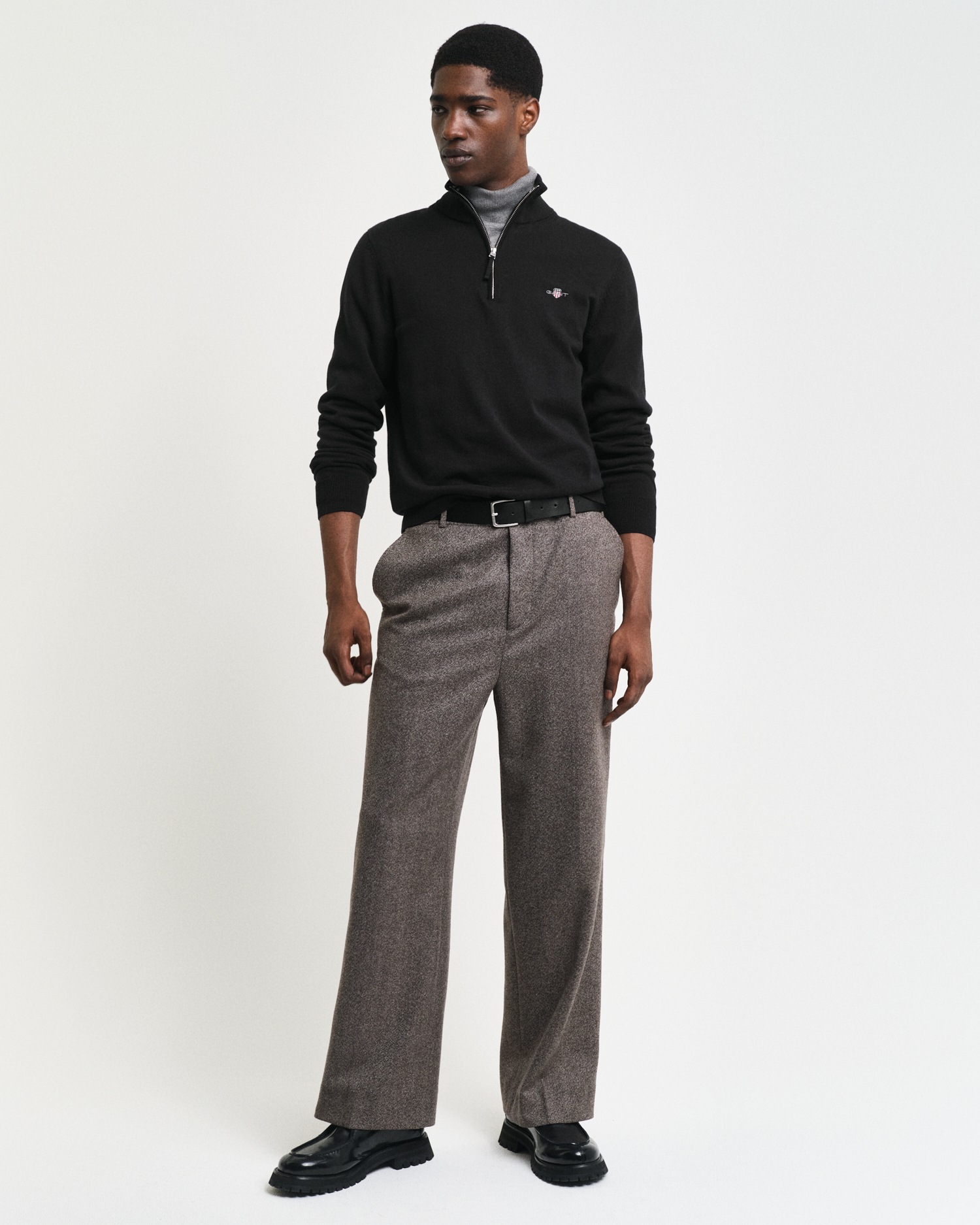 Gant Troyer »CLASSIC COTTON HALF ZIP«, mit gerippten Details