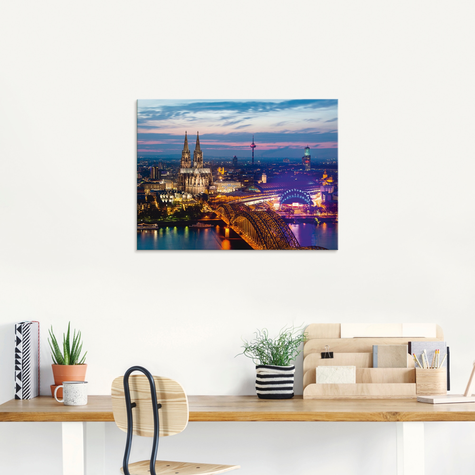 Artland Glasbild »Köln Panorama am Abend«, Deutschland, (1 St.), in verschi günstig online kaufen