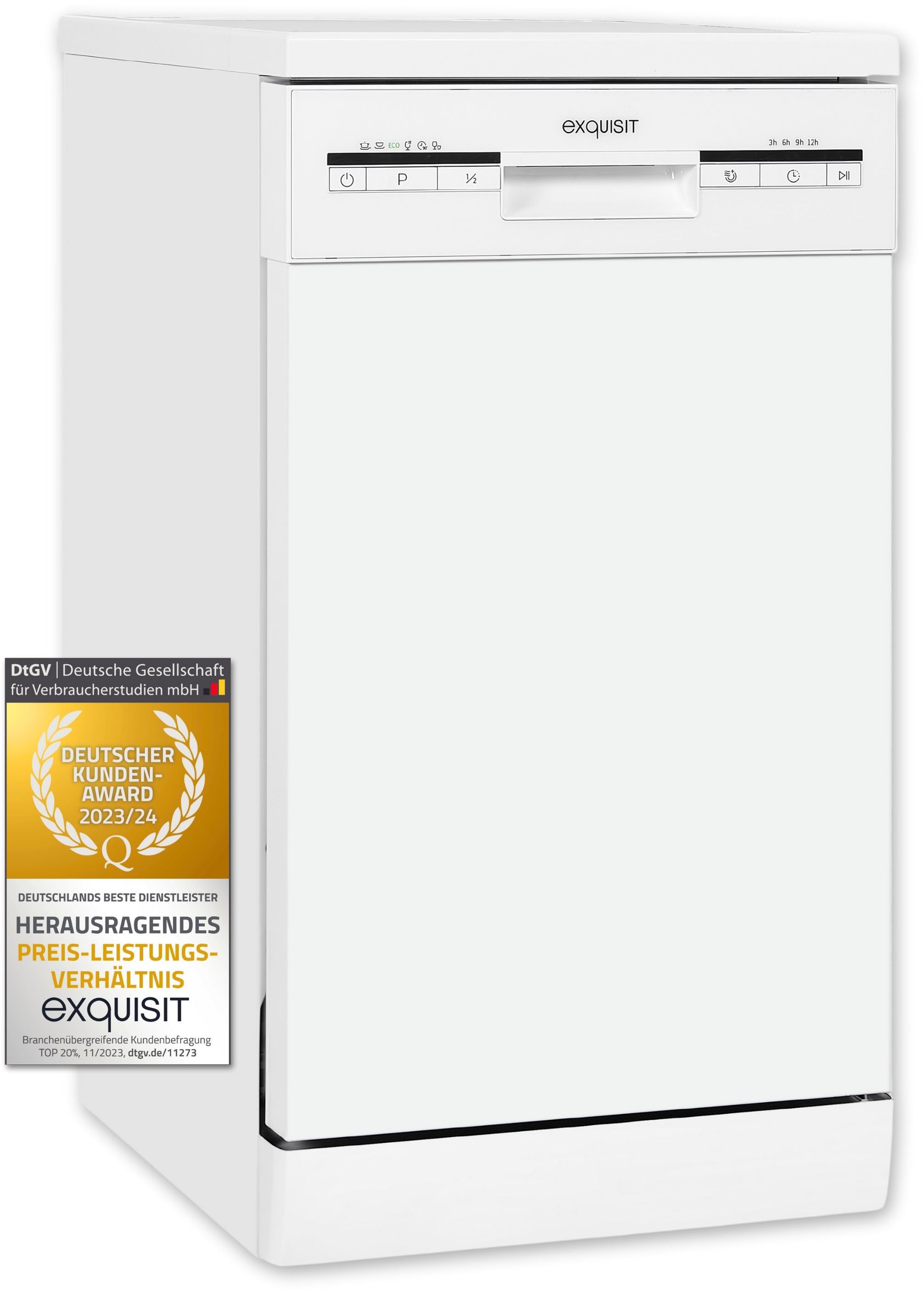exquisit Standgeschirrspüler »GSP9109-030E weiss« 9 l 9 Maßgedecke Stand-/U günstig online kaufen
