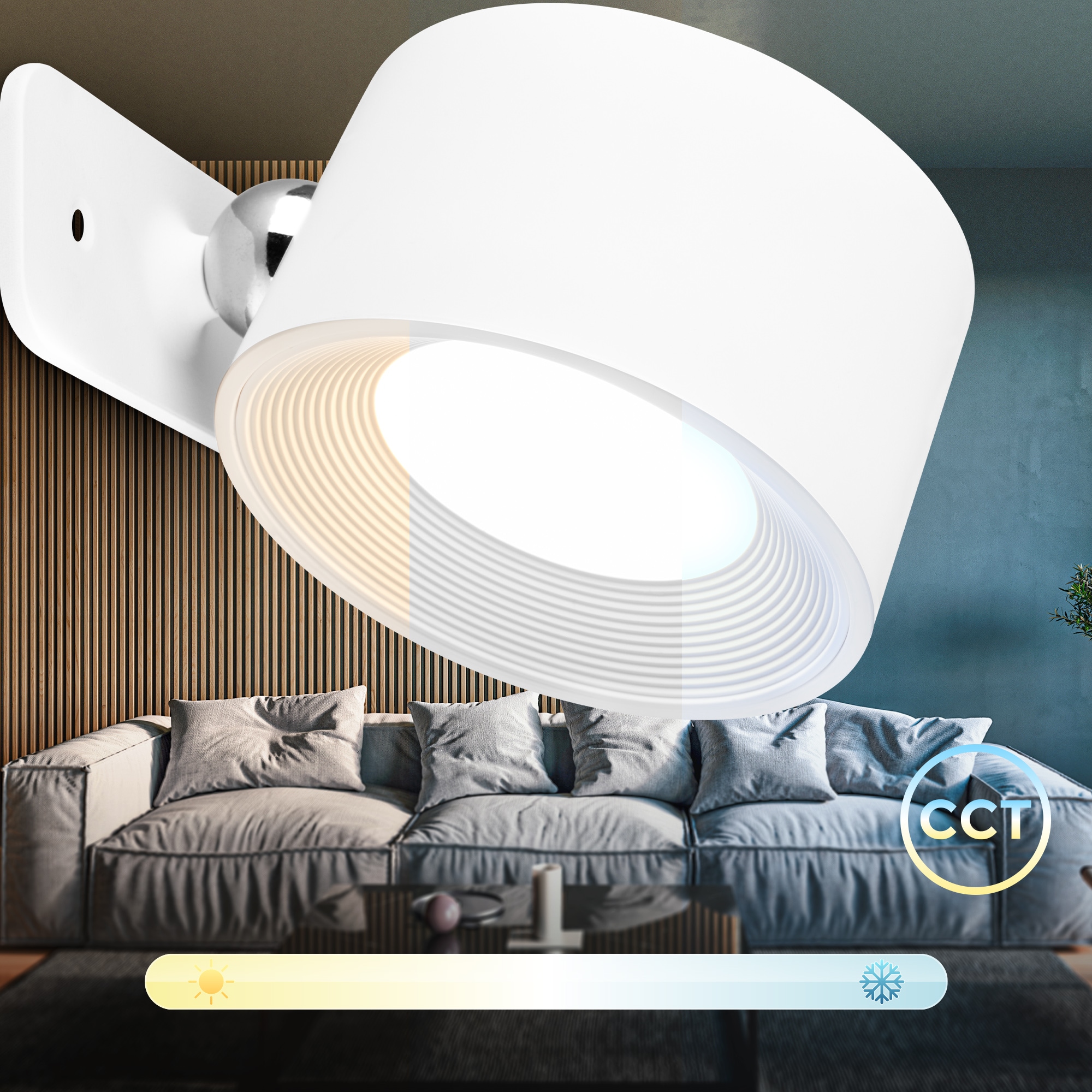 B.K.Licht LED Wandleuchte »BKL1596 Magnetische Akku Wandlampe, 3-Stufen Dimmer, mit USB-C«, 1 flammig, Leuchtmittel LED-Modul | LED fest integriert, CCT-Funktion, 150Lm, 2W, 14h Leuchtdauer, 4,5 x 8 x 9,5 cm, Weiß