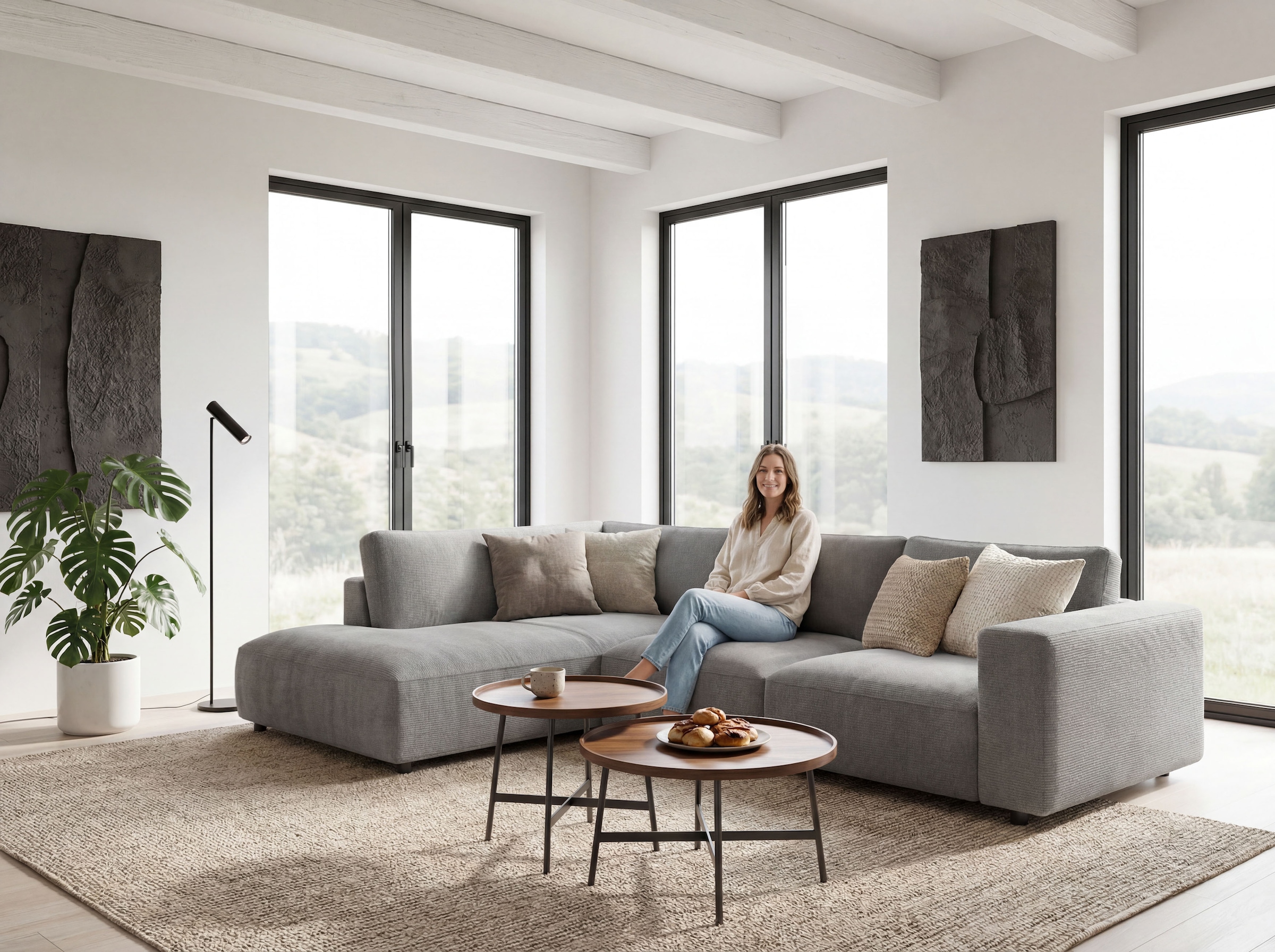Musterring Ecksofa »MR LUCIA, Luxuriöse Wohlfühlgarnitur von Musterring« Erstklassige Kammerkissen, komfortable Umbauecke & zeitloser Look
