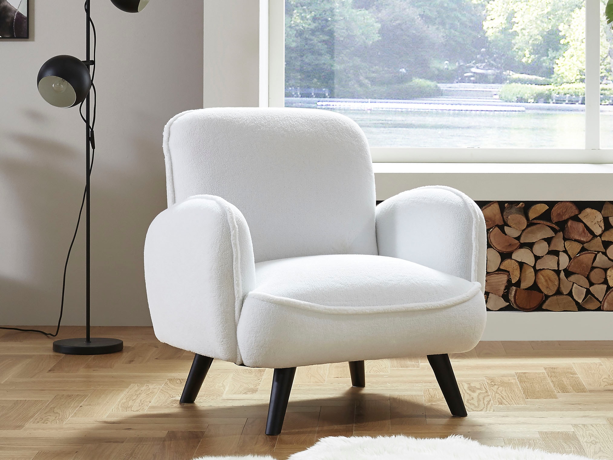 ATLANTIC home collection Sessel »Ben«, mit Wellenunterfederung, Massivholzf günstig online kaufen
