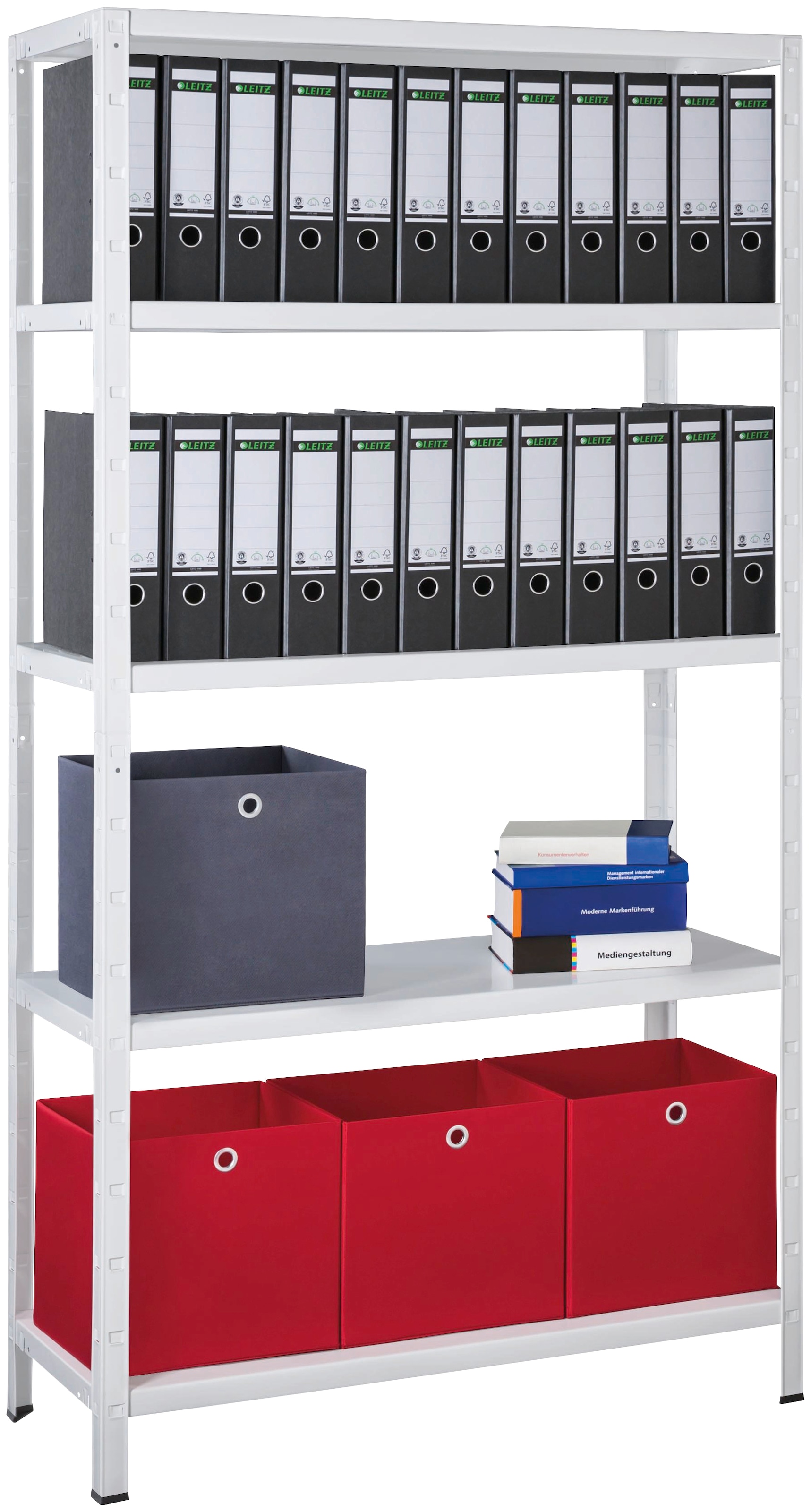 SCHULTE Regalwelt Steckregal »Stecksystem-Grundregal«, Metall weiß, 2000x1000x350 mm, 5 Böden