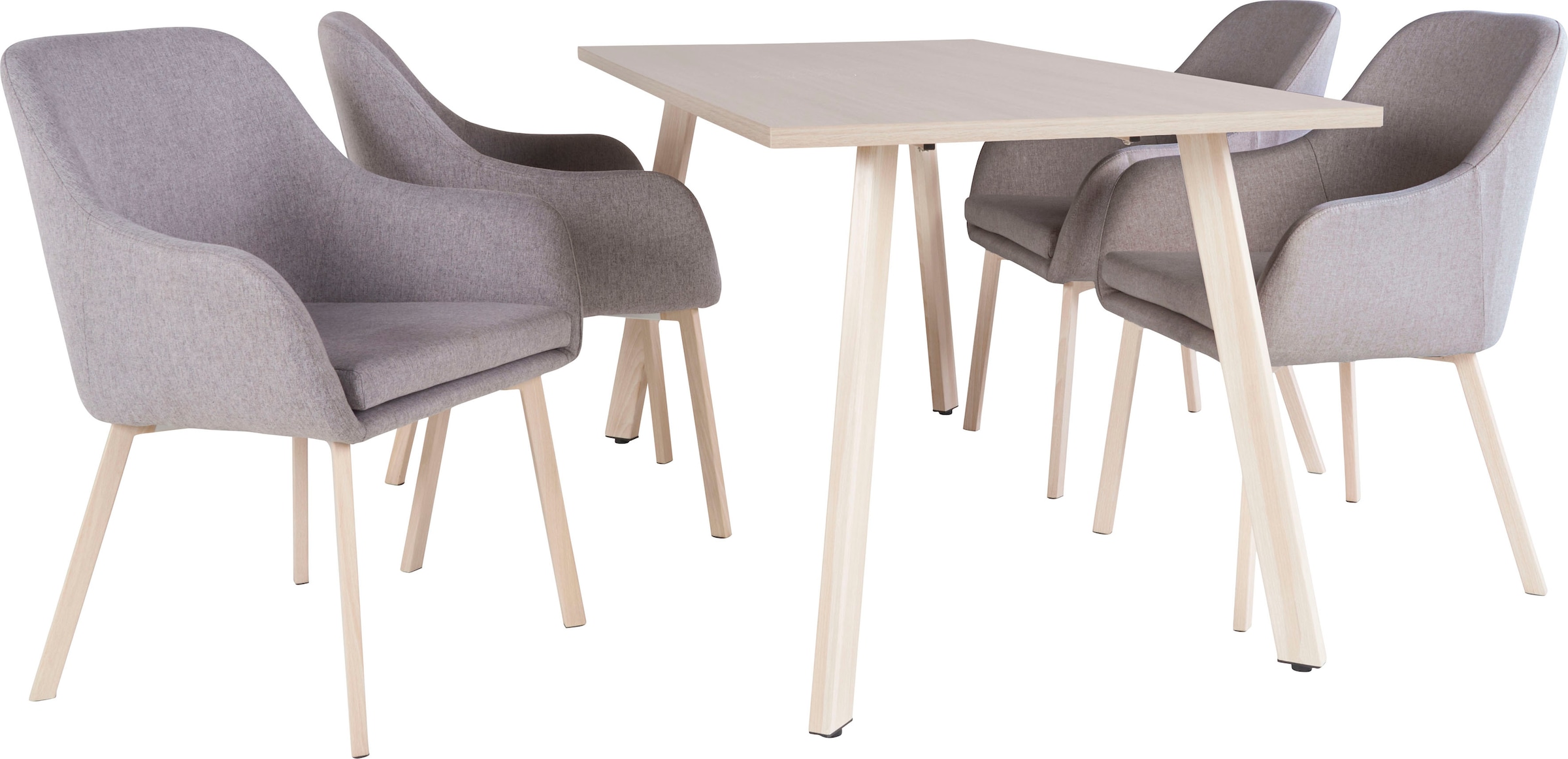 Homexperts Essgruppe »Homexperts SAVA«, 4 Raten Farben Polsterstühle Stühle), Tisch auf 4 versch. Tisch, Melamin verfügbar, kaufen (Set, 1 in 1 Cremeweiß