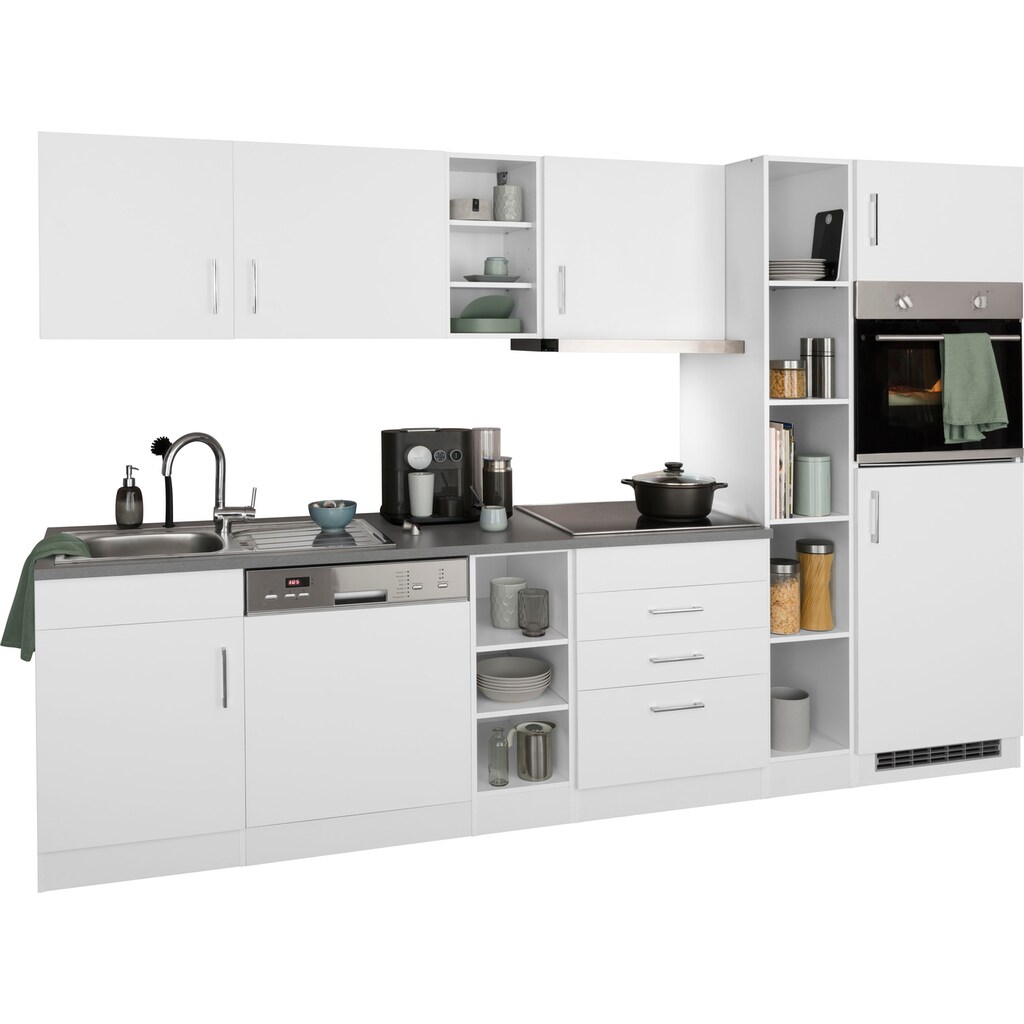 HELD MÖBEL Küchenzeile »Paris«, mit E-Geräten, Breite 290 cm, wahlweise mit Induktionskochfeld
