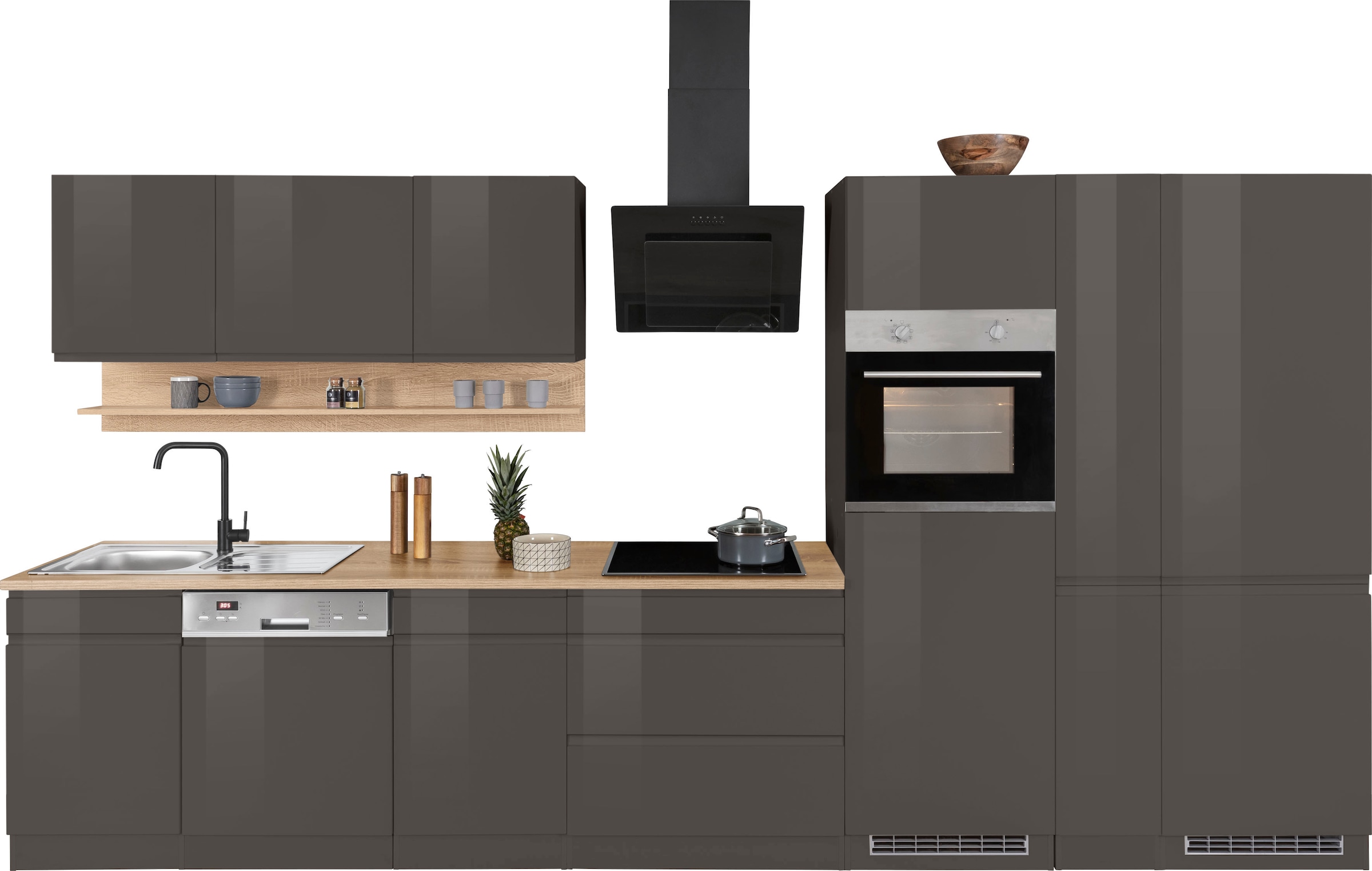 KOCHSTATION Küchenzeile »KS-Virginia« Breite 390 cm, mit Glaskeramik-oder I günstig online kaufen