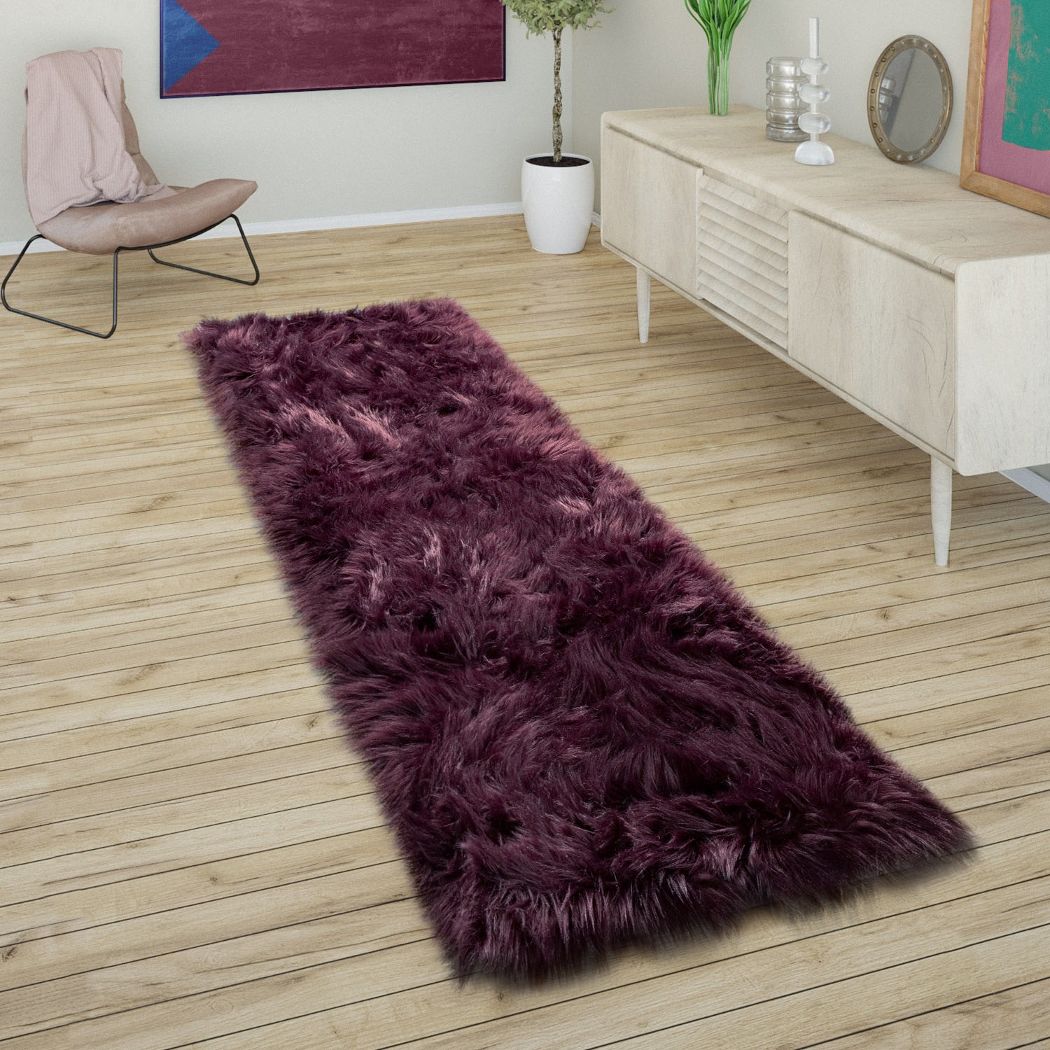 Paco Home Hochflor-Läufer »Playa 960«, rechteckig, 64 mm Höhe, Läufer, Kuns günstig online kaufen