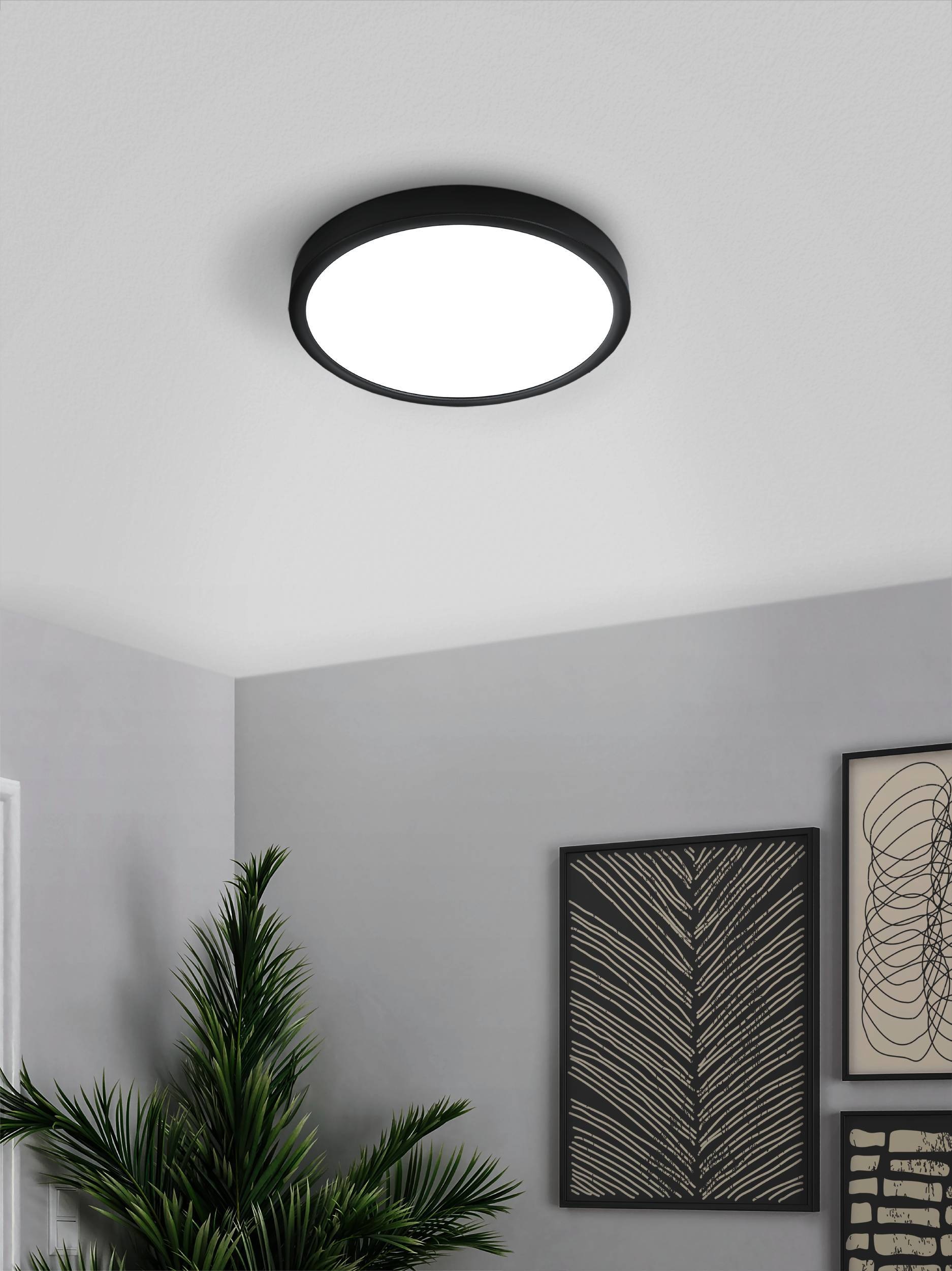 EGLO Aufbauleuchte »Fueva 5 Deckenleuchte, Stahl und Kunststoff, schwarz, weiß, Flurlampe« LED-Modul 1 Stk. Neutralweiß Ø 28,5 cm, Aufbauleuchte, Deckenlampe, LED Aufbaulampe, Lampe