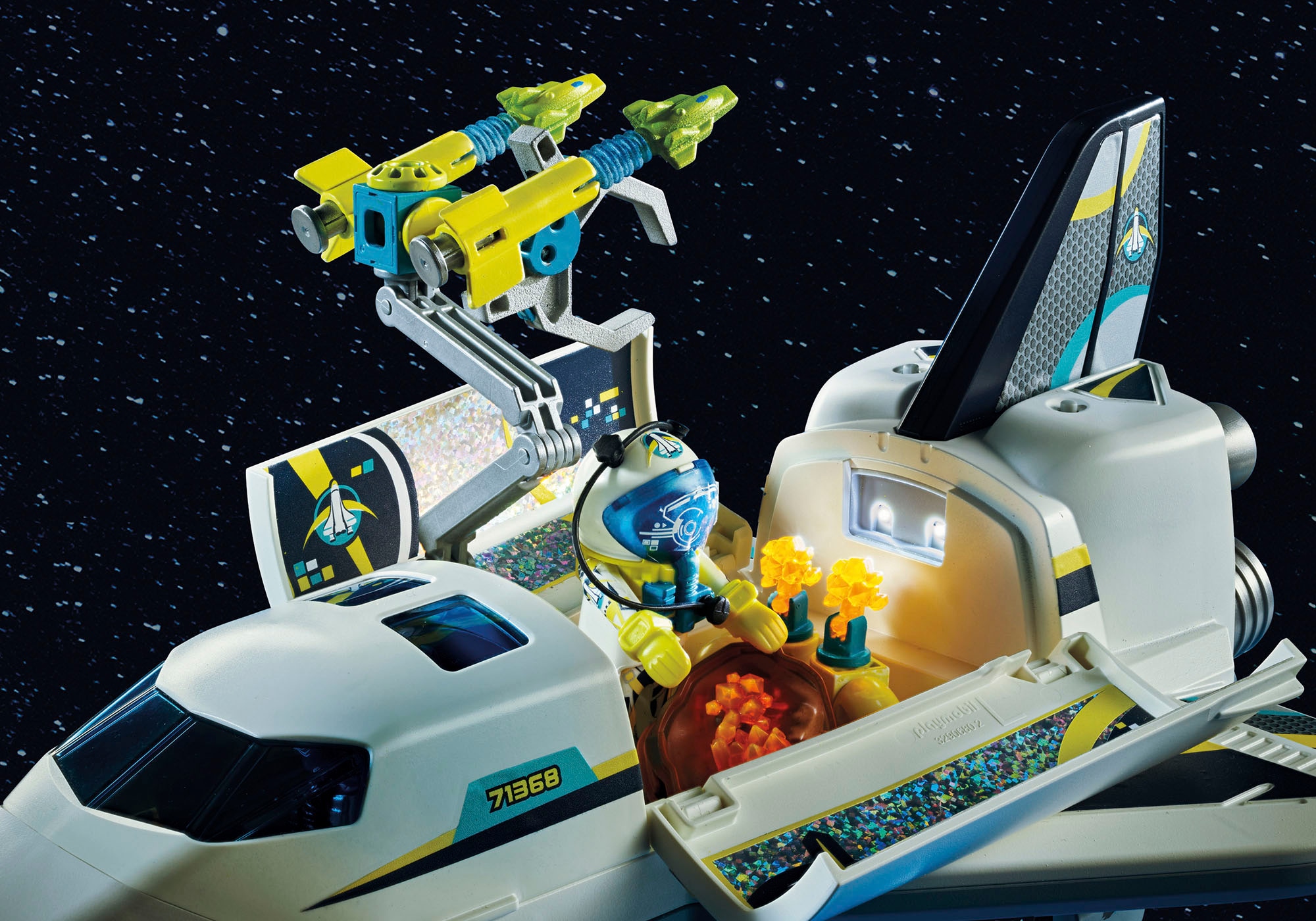 Playmobil® Konstruktions-Spielset »Space-Shuttle auf Mission (71368), Space«, (72 St.), mit Licht