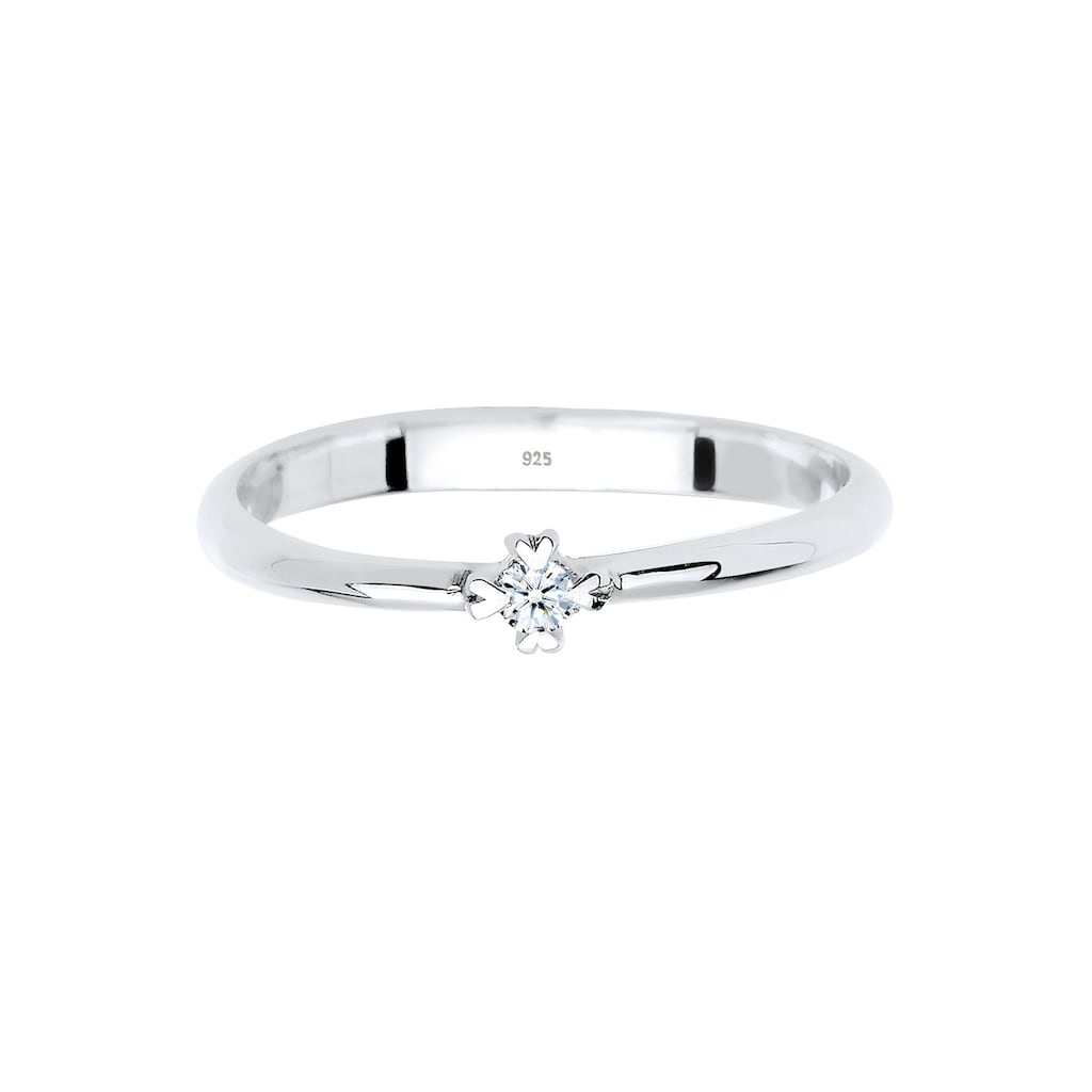 Elli DIAMONDS Verlobungsring »Solitär Verlobung Diamant 0.03 ct. 925 Silber«