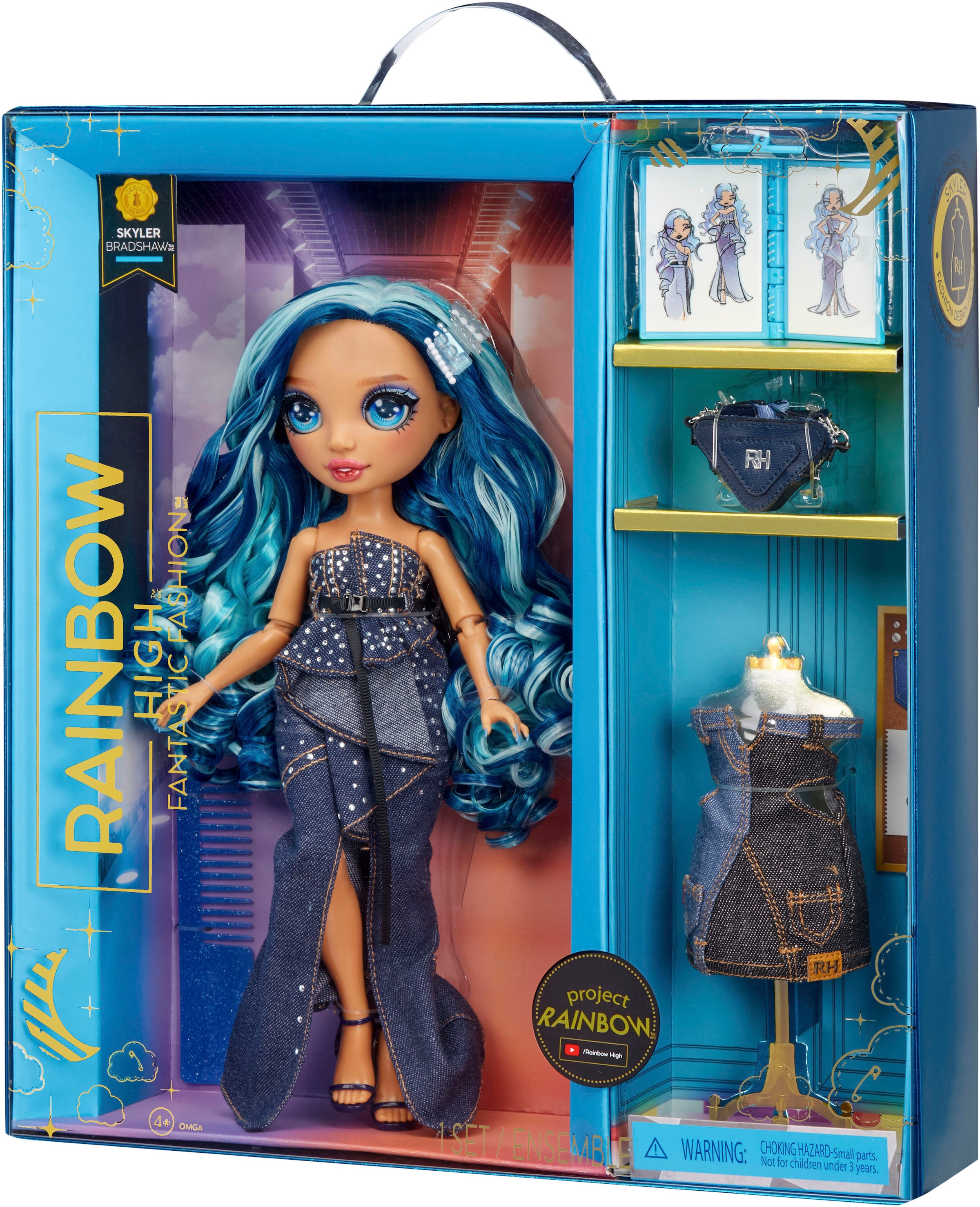 RAINBOW HIGH Anziehpuppe »Rainbow High Fantastic Fashion - Skyler (blue)«, inklusive 2. Outfit