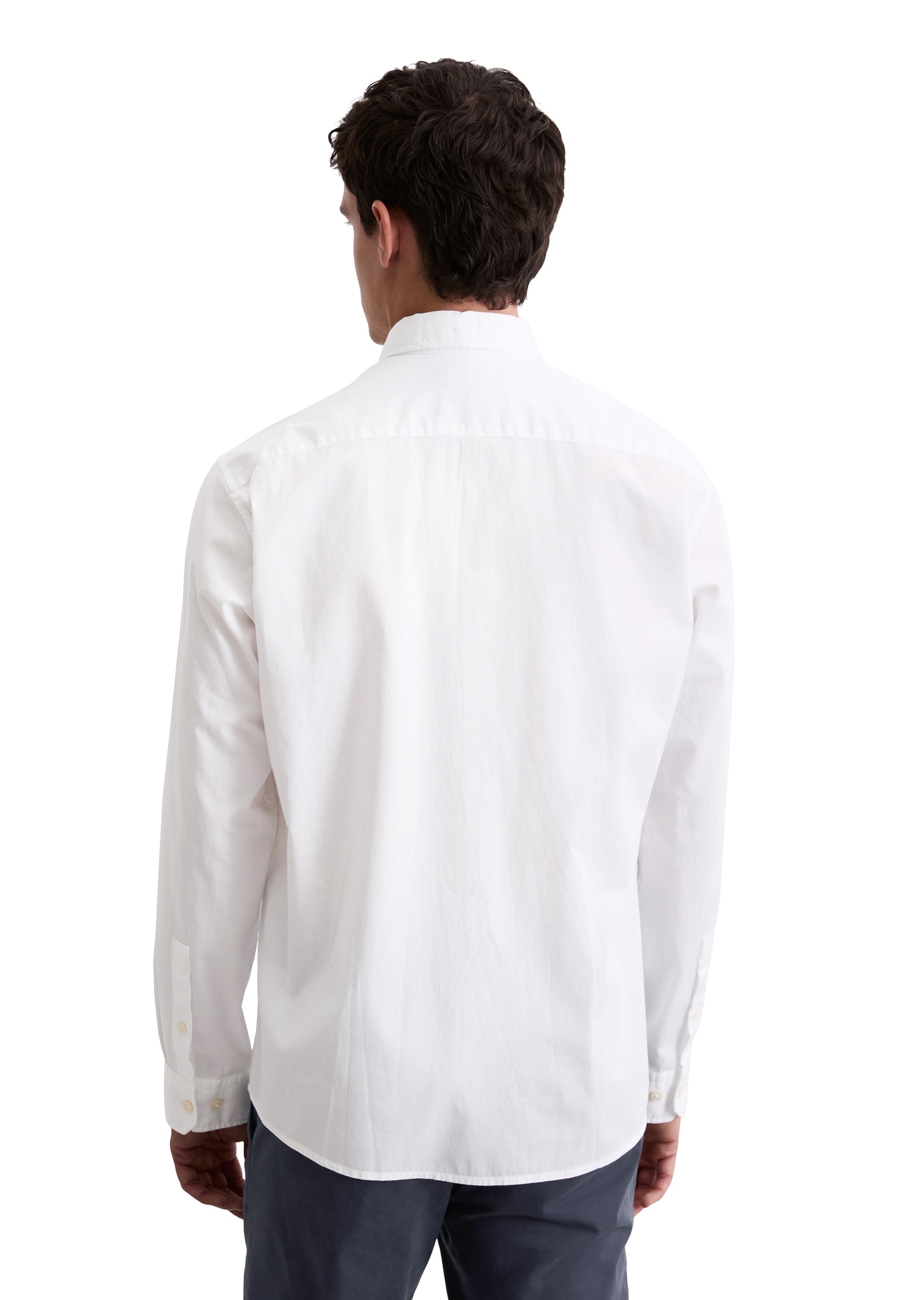 Marc O'Polo Langarmhemd regular fit aus Bio-Baumwolle, Button-down-Kragen, mit Struktur