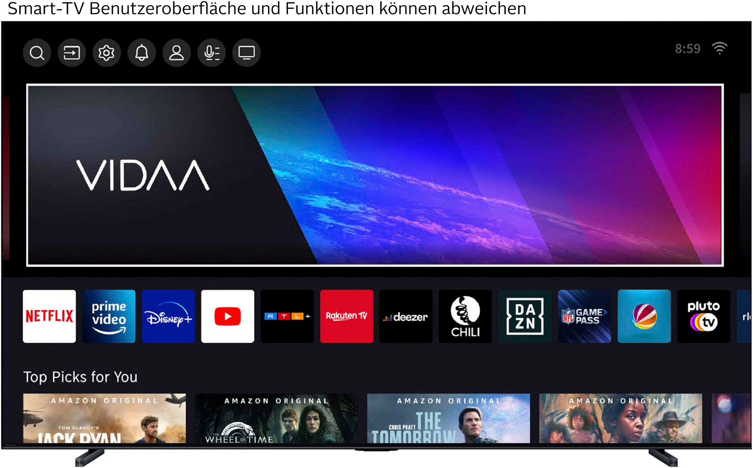 Hisense QLED Mini LED-Fernseher »85U7Q«, 4K Ultra HD, Smart-TV, 4K UHD Mini LED