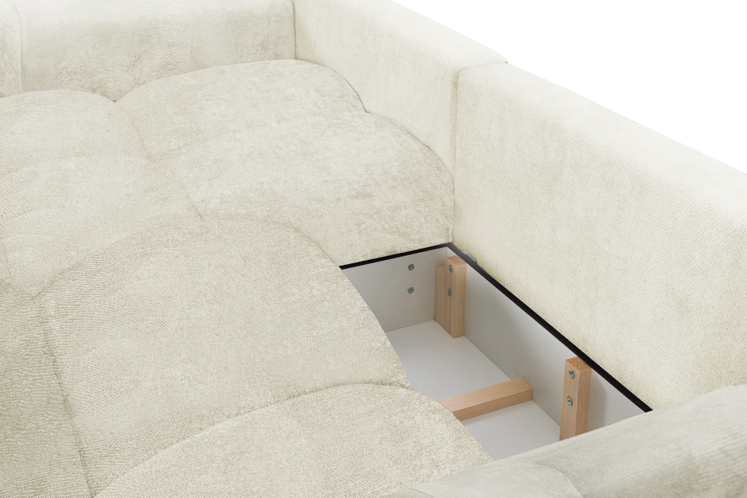 exxpo - sofa fashion Ecksofa inkl. Bettfunktion und Bettkasten,toller Sitzkomfort, Steppung im Sitz