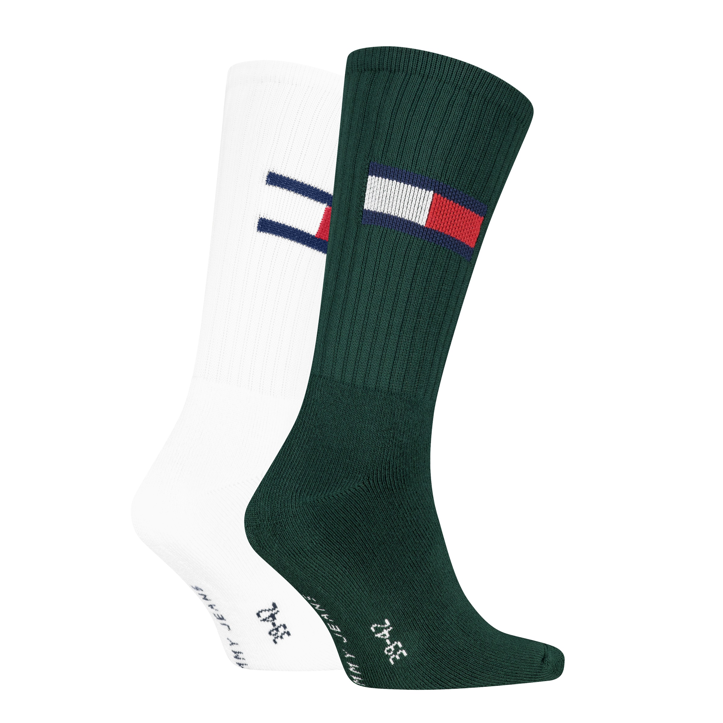 Tommy Hilfiger Socken »TH UNI TJ SOCK 2P FLAG« 2 Paar, 2 Paar tlg. mit großem Logo