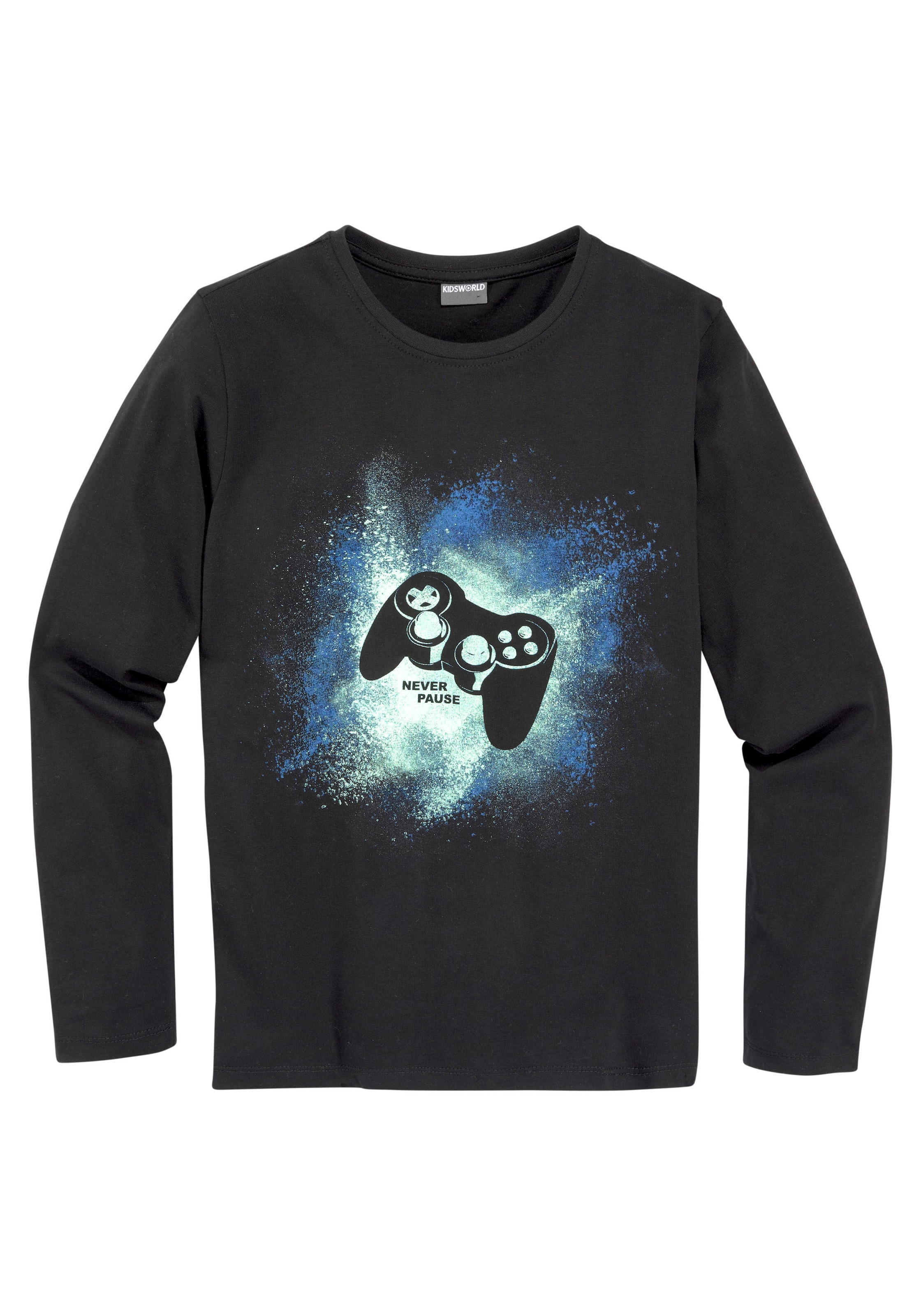 KIDSWORLD Langarmshirt »GAMER«, Langarm, Basic-Passform, mit trendigem Aufdruck