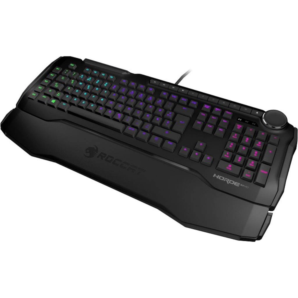 ROCCAT Gaming-Tastatur »Horde AIMO«, (Makrotasten-ergonomische Form-Handgelenkauflage)