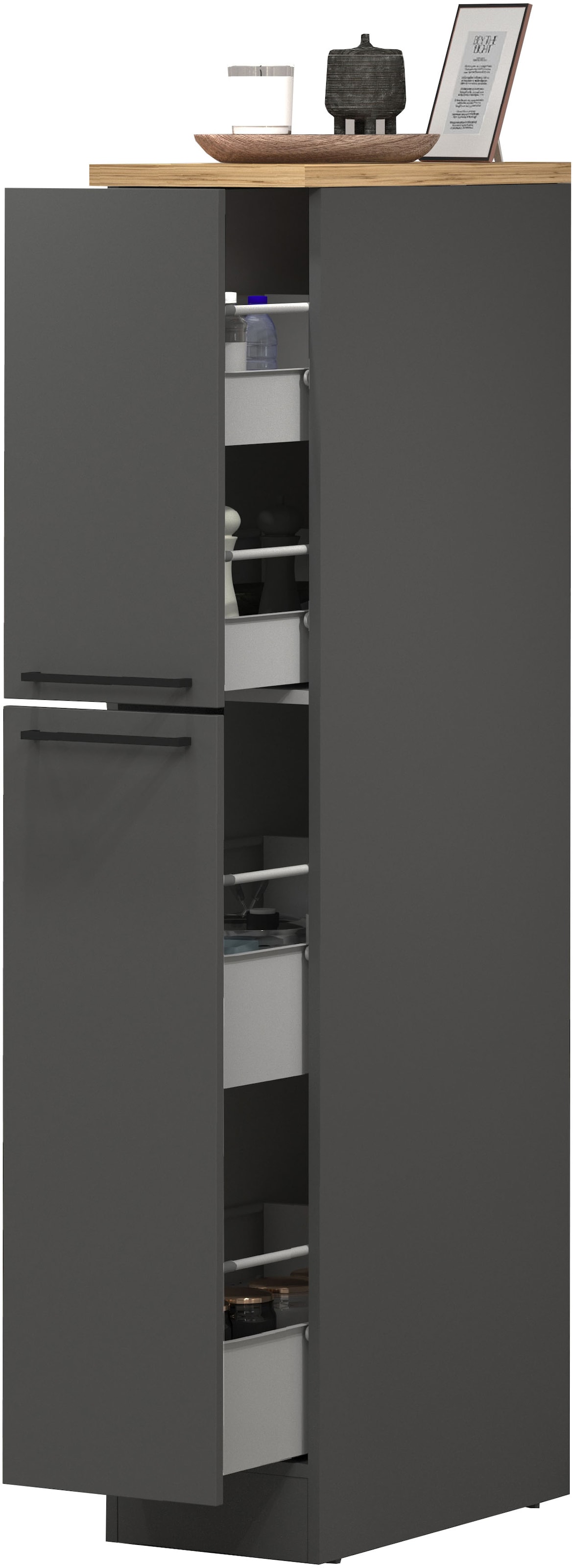 KOCHSTATION Apothekerschrank »KS-Sole« Breite 30 cm, 2 Auszüge, 4 Fächer