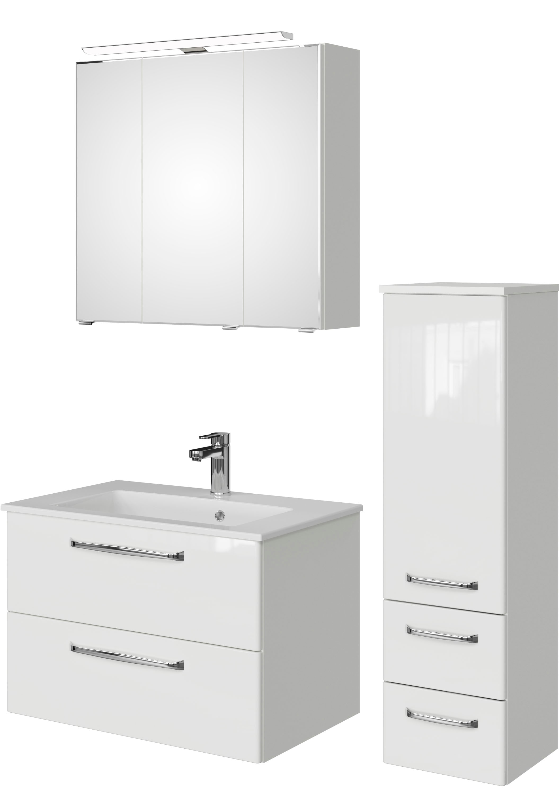 Saphir Badmöbel-Set »Badmöbel-Set Trentino 3-tlg Mineralmarmorwaschtisch,LE günstig online kaufen