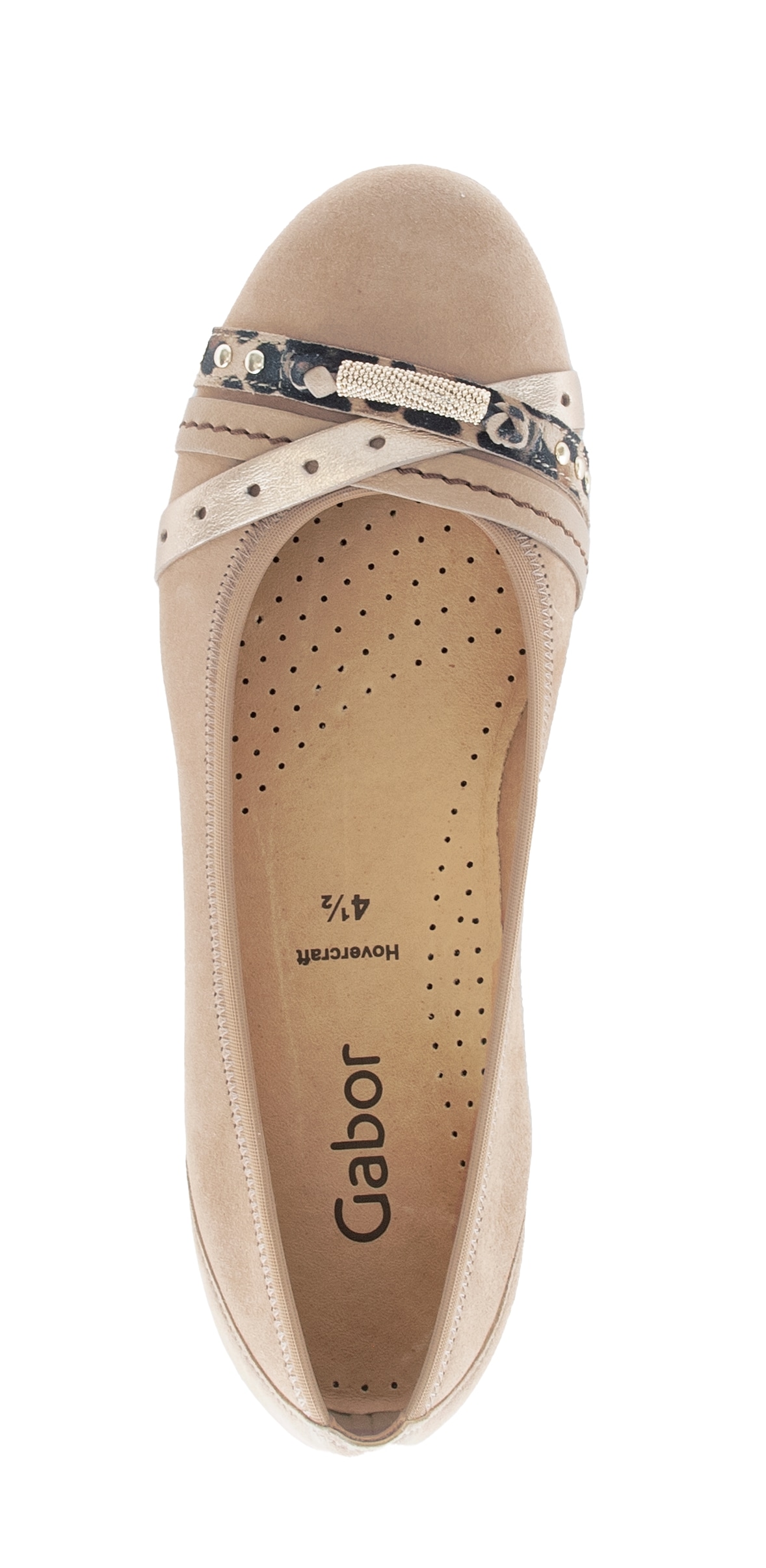 Gabor Ballerina  Businessschuh, Schlupfschuh mit Zierelementen in Metallicoptik