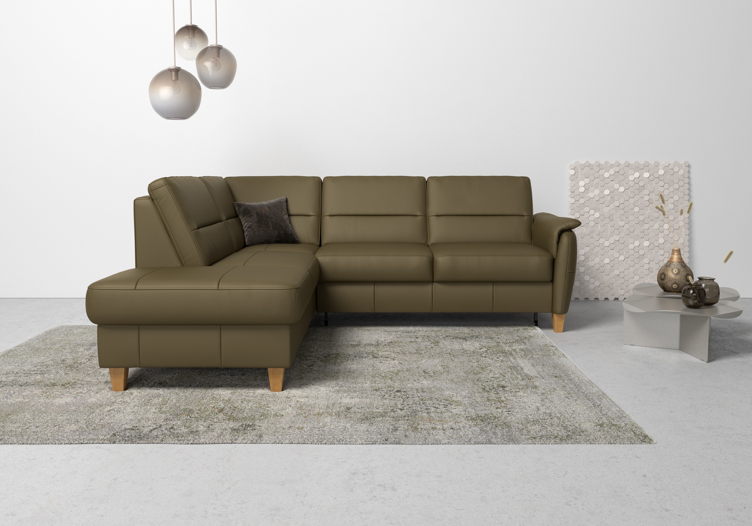 Home affaire Ecksofa »Palmera L-Form«, Federkern, wahlweise mit Bettfunktion und mit/ohne Stauraum