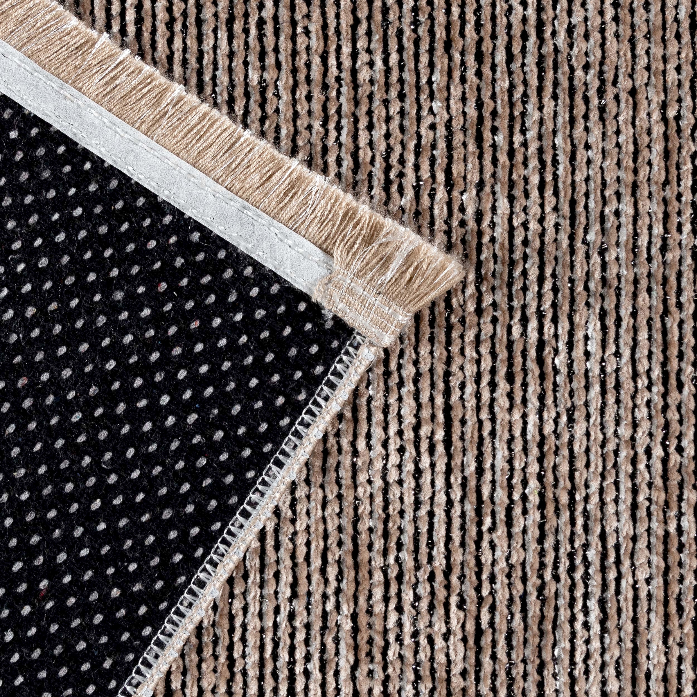 Sehrazat Teppich »Stela«, rechteckig, 5 mm Höhe, waschbar, Flachgewebe, mit Fransen und Chenille