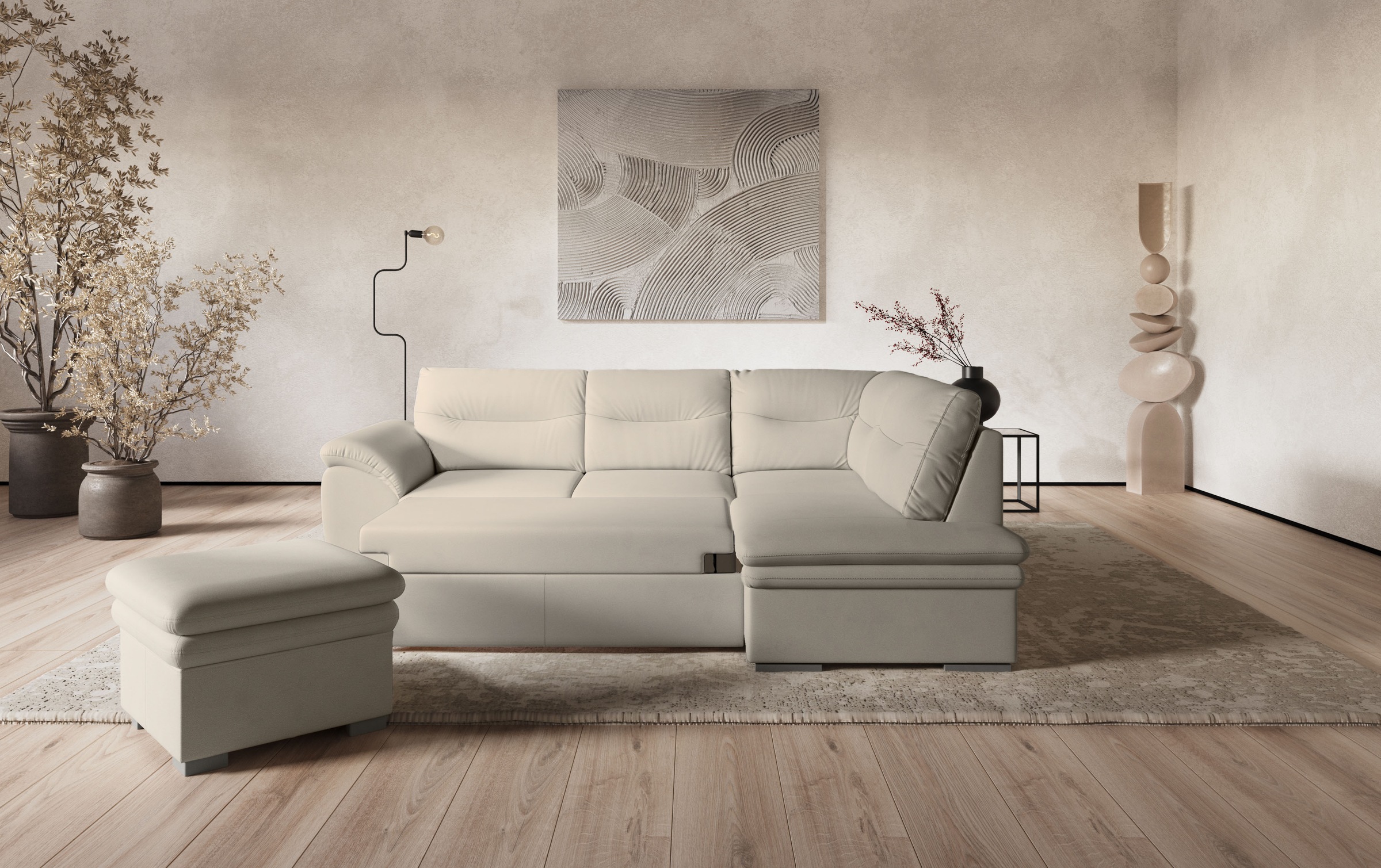 COTTA Ecksofa »Leandra L-Form«, wahlweise mit Bettfunktion & Bettkasten günstig online kaufen