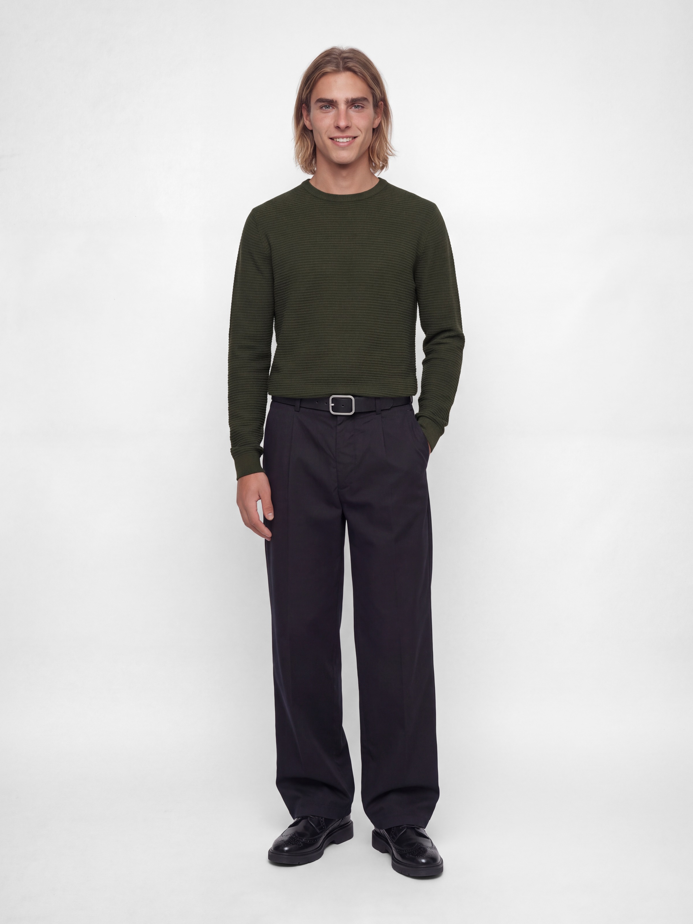 Jack & Jones Rundhalspullover »JJEBRODY KNIT CREW NECK« Baumwolle