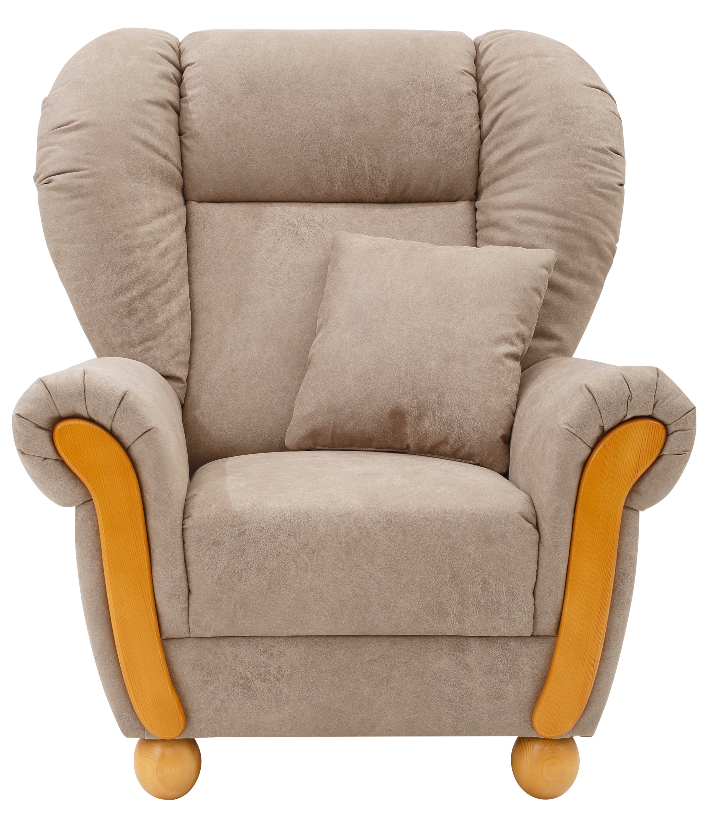 Home affaire Loungesessel »Milano Vintage, Hochlehnsessel, Ohrensessel«, hoher Sitzkomfort mit hoher Rückenlehne, incl. Zierkissen
